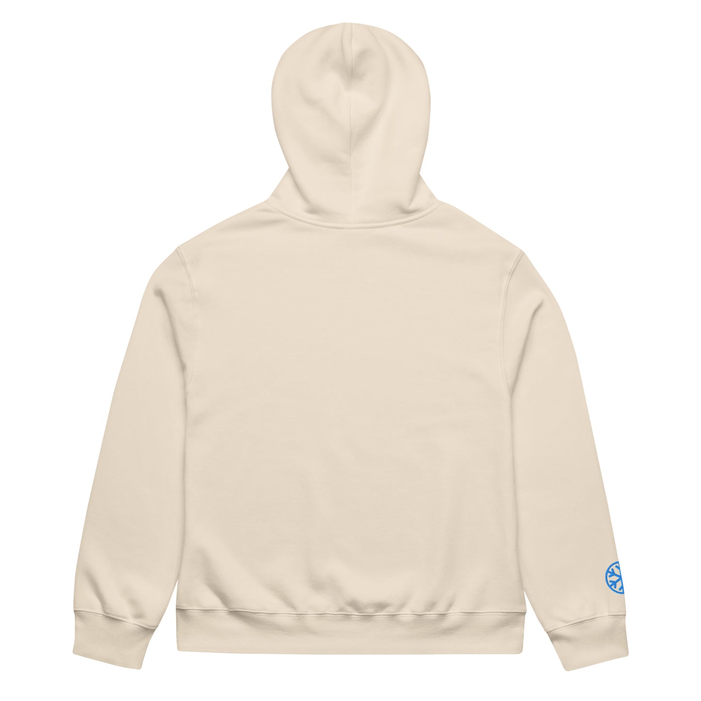 Beige-Pixel Spray Can Graffiti Hoodie from B.Different Clothing, back view, graffiti-inspired streetwear oversized heavyweight