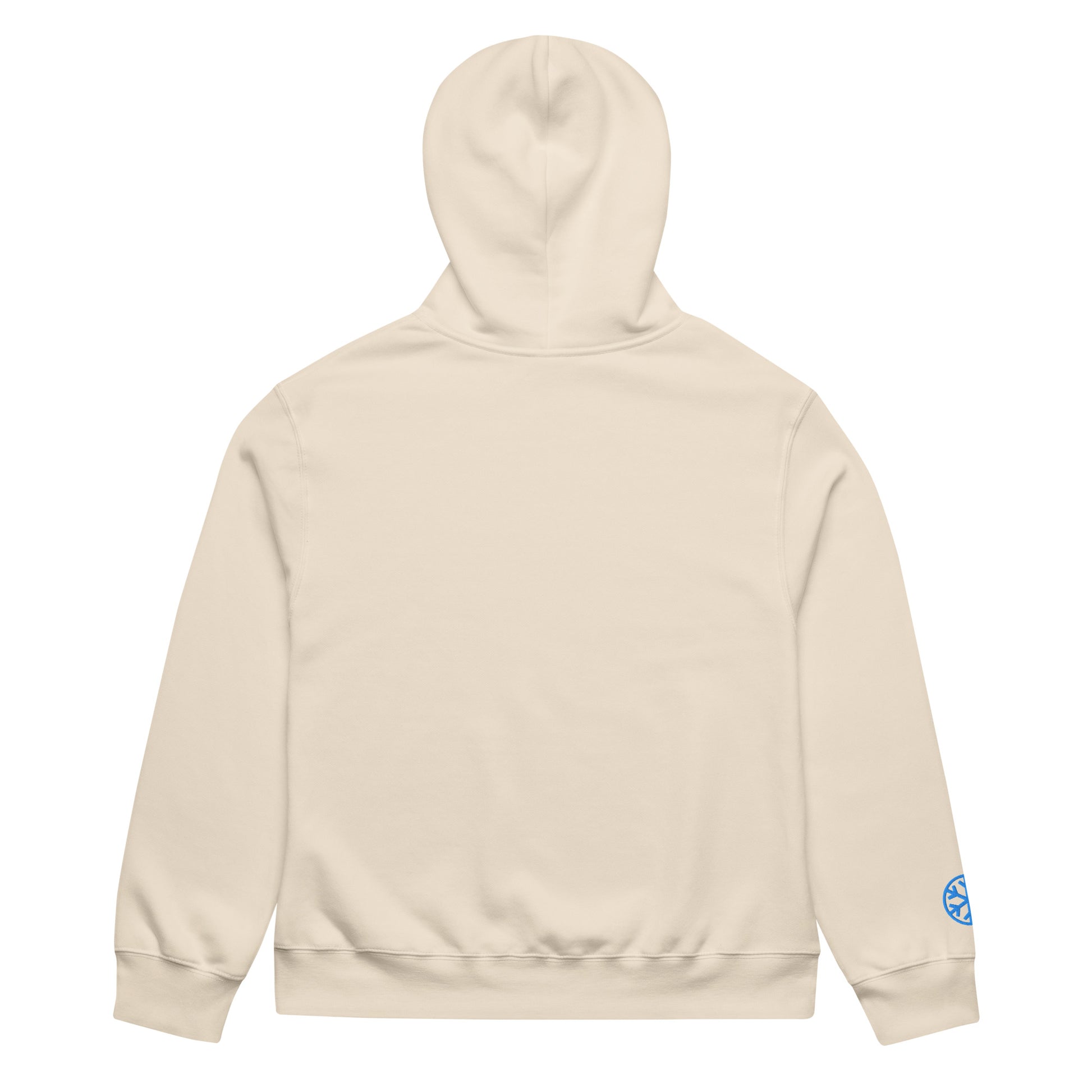 Beige-Pixel Spray Can Graffiti Hoodie from B.Different Clothing, back view, graffiti-inspired streetwear oversized heavyweight
