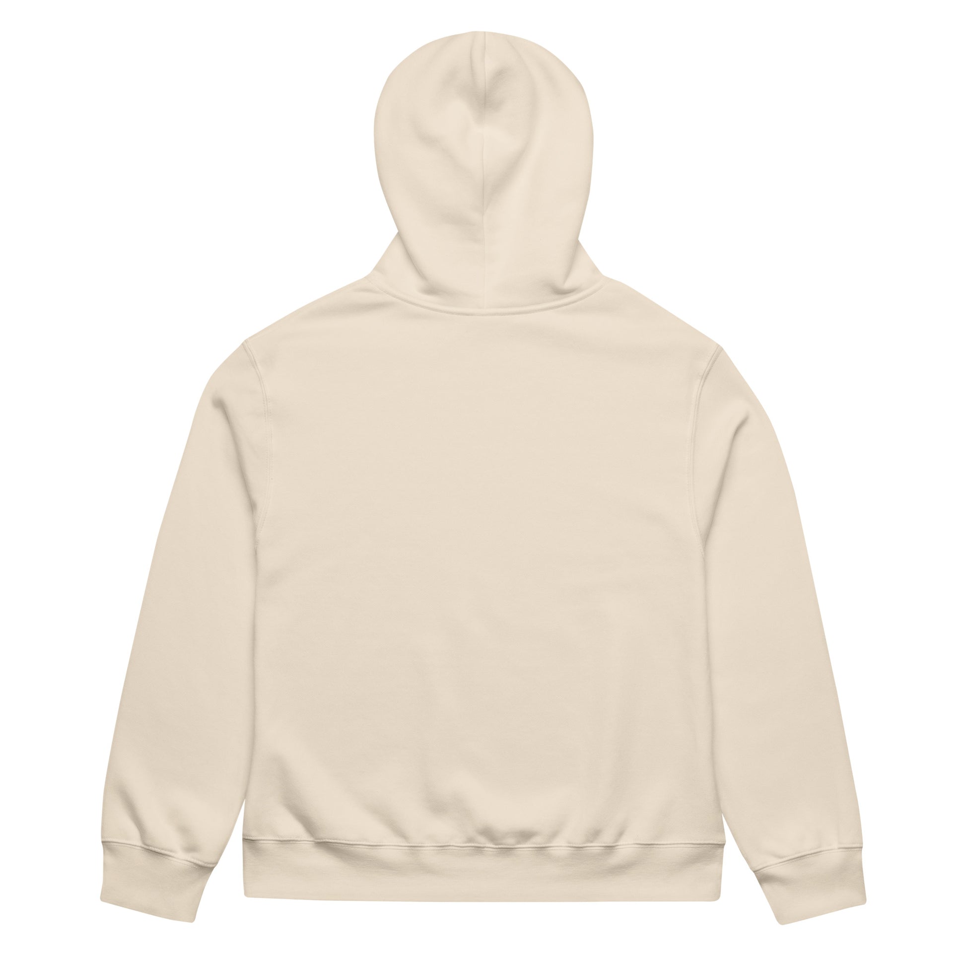 Beige-Toys Tag Hoodie by Graffiti Dad from B.Different Clothing, back view, graffiti-inspired streetwear, oversized heavyweight