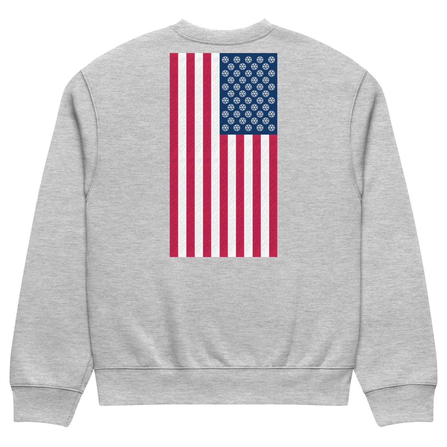 Gray-Flag Graffiti Sweatshirt from B.Different Clothing, back view, graffiti-inspired streetwear, oversized heavyweight