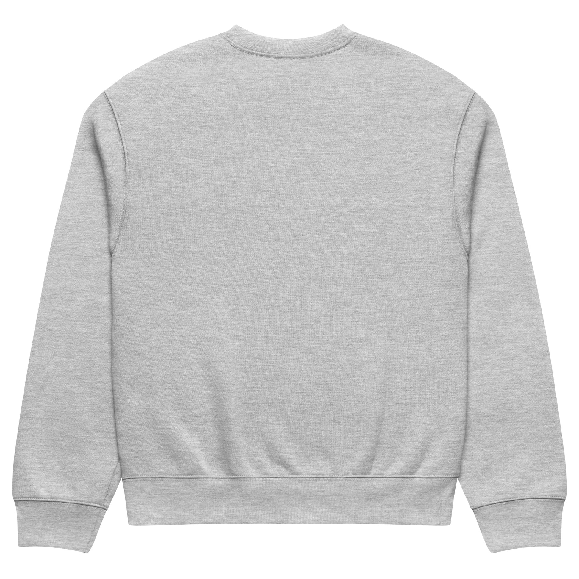 Gray-Mop King Tag Sweatshirt by Graffiti Dad from B.Different Clothing, back view, graffiti-inspired streetwear, oversized heavyweight