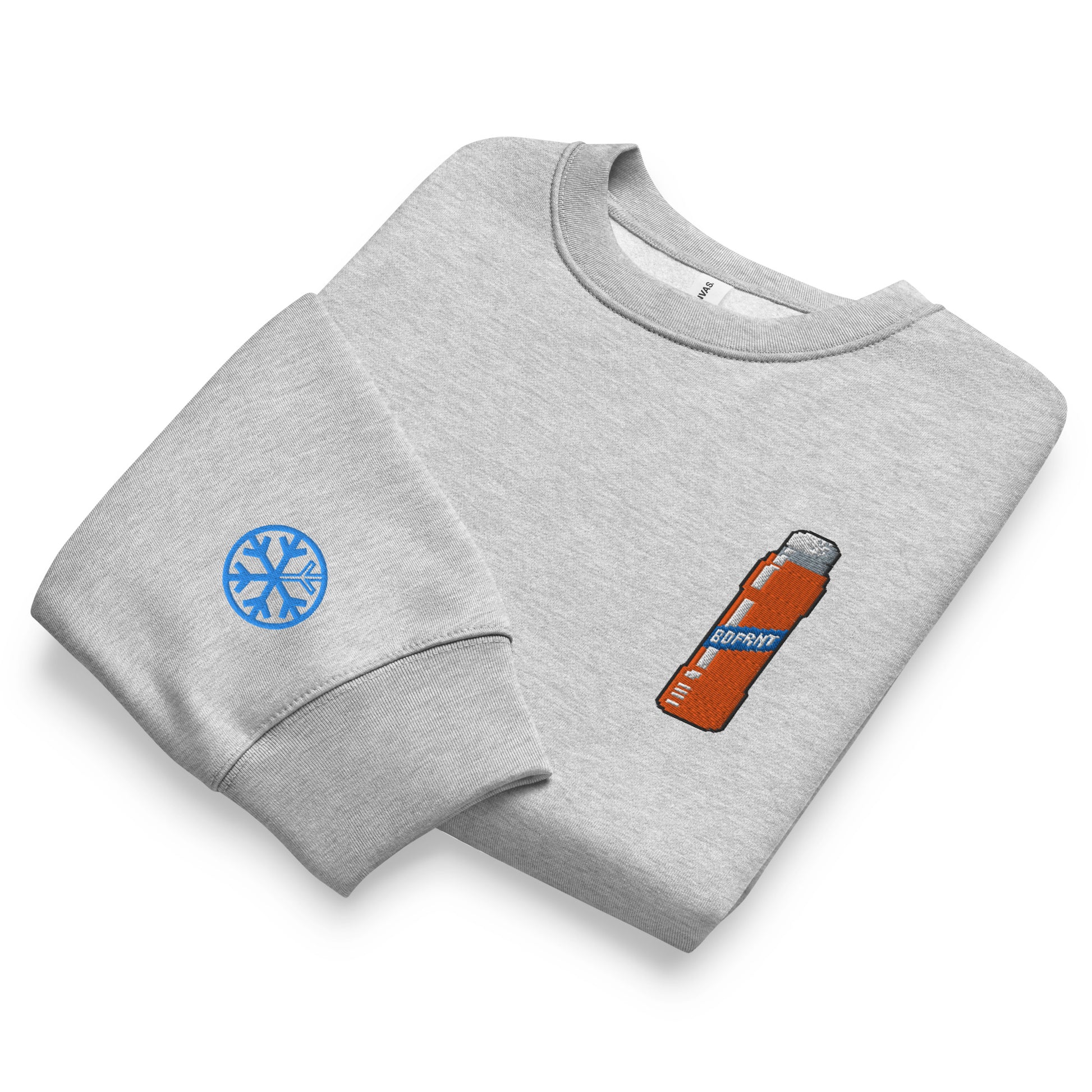 Gray-Pixel Marker Graffiti Sweatshirt from B.Different Clothing, folded, graffiti-inspired streetwear, oversized heavyweight