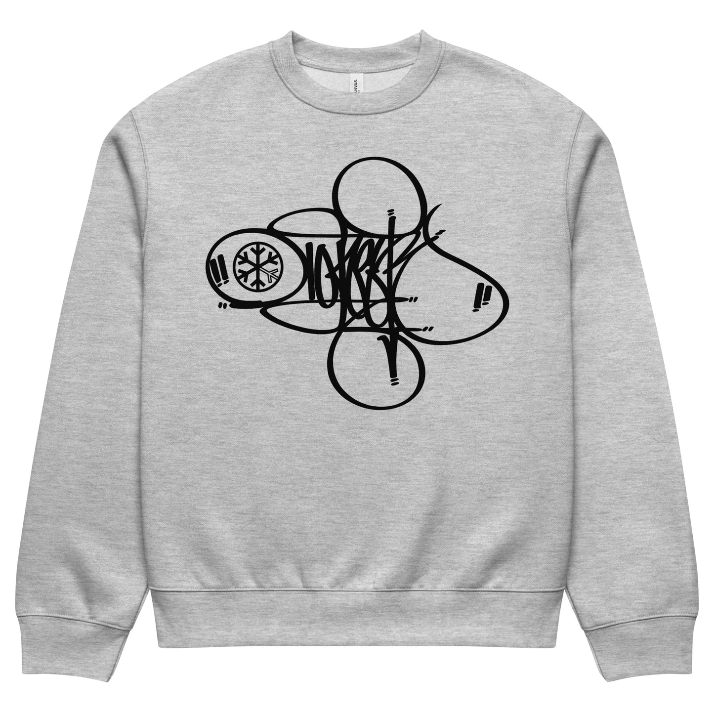 Gray-Loner Tag Sweatshirt by Graffiti Dad from B.Different Clothing, front view, graffiti-inspired streetwear, oversized heavyweight