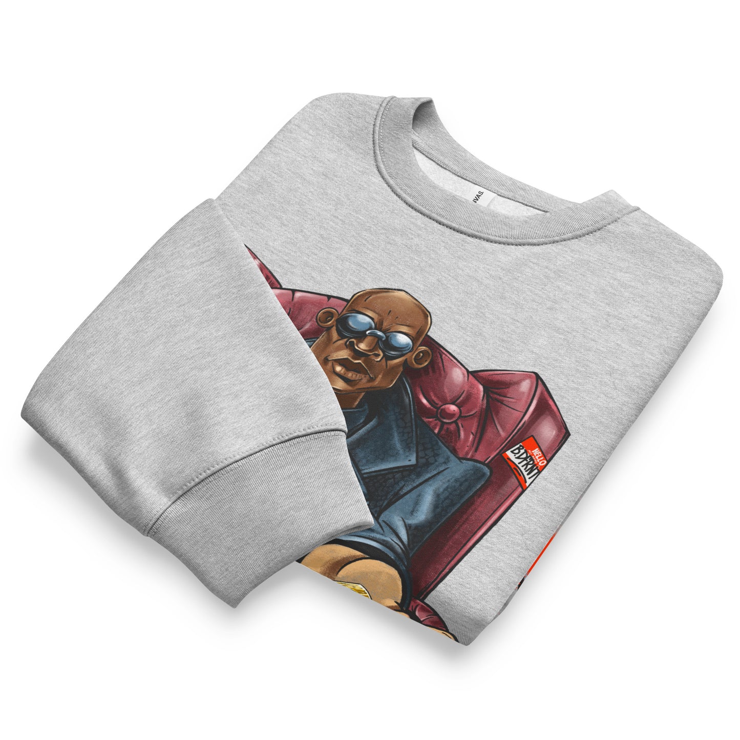 Gray-Make Your Choice Graffiti Sweatshirt by Trk One from B.Different Clothing, folded, graffiti-inspired streetwear, oversized heavyweight