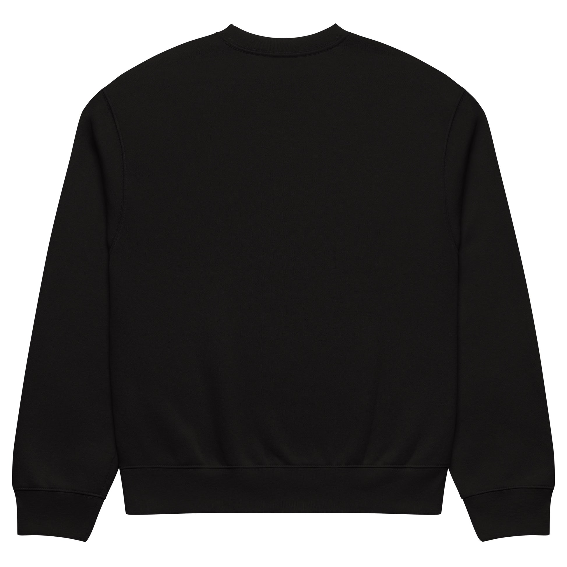 Black-Weirdo Graffiti Tag Sweatshirt by Shew from B.Different Clothing, back view, graffiti-inspired streetwear, oversized heavyweight