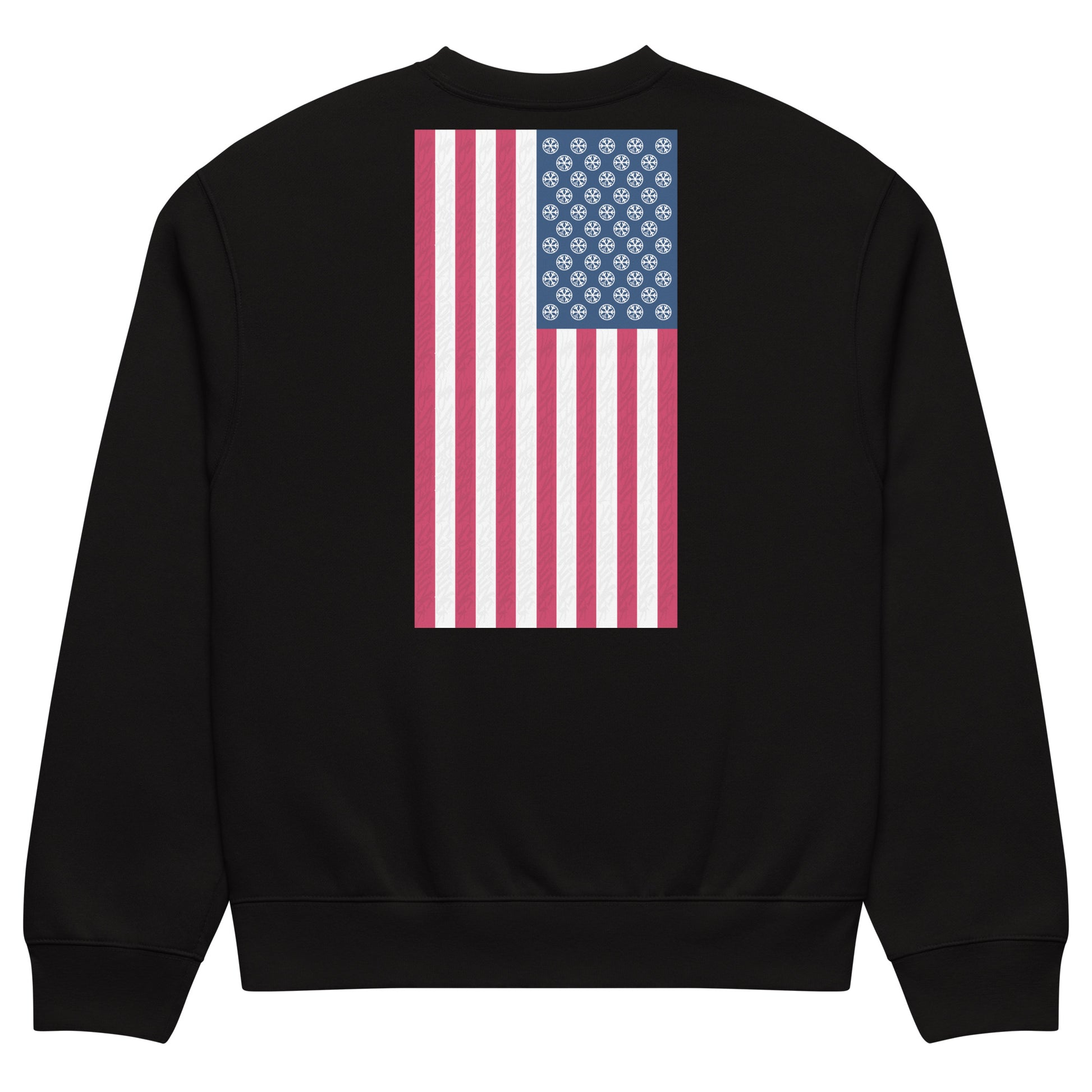 Black-Flag Graffiti Sweatshirt from B.Different Clothing, back view, graffiti-inspired streetwear, oversized heavyweight