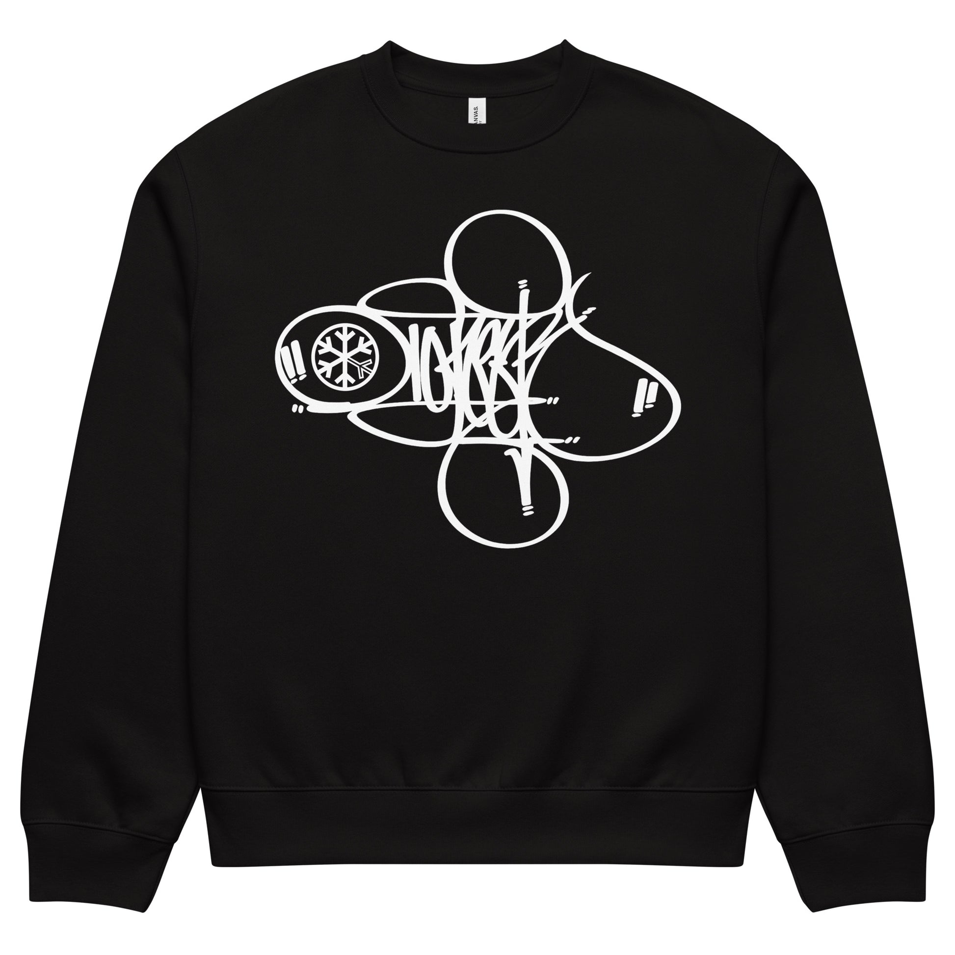 Black-Loner Tag Sweatshirt by Graffiti Dad from B.Different Clothing, front view, graffiti-inspired streetwear, oversized heavyweight
