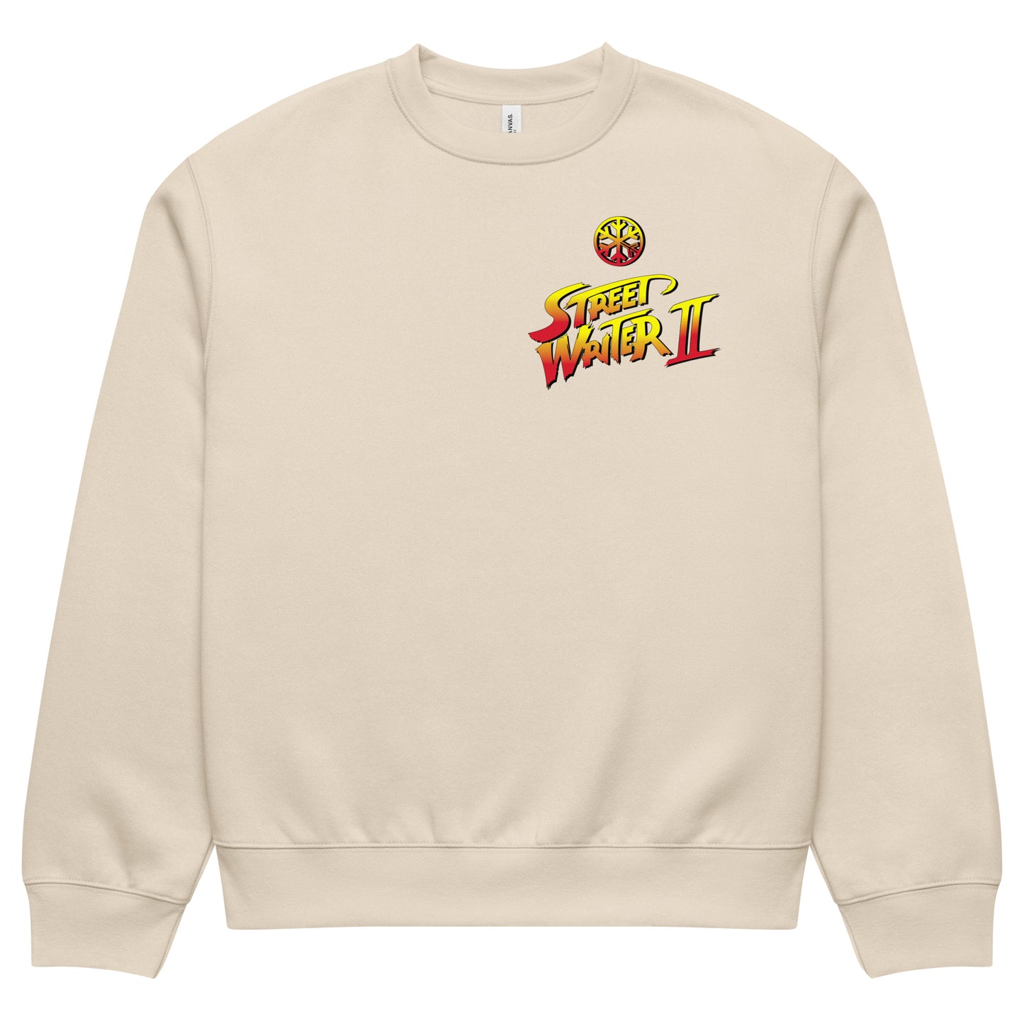 Beige-Street Writer II Graffiti Sweatshirt from B.Different Clothing, folded, graffiti-inspired streetwear, oversized heavyweight