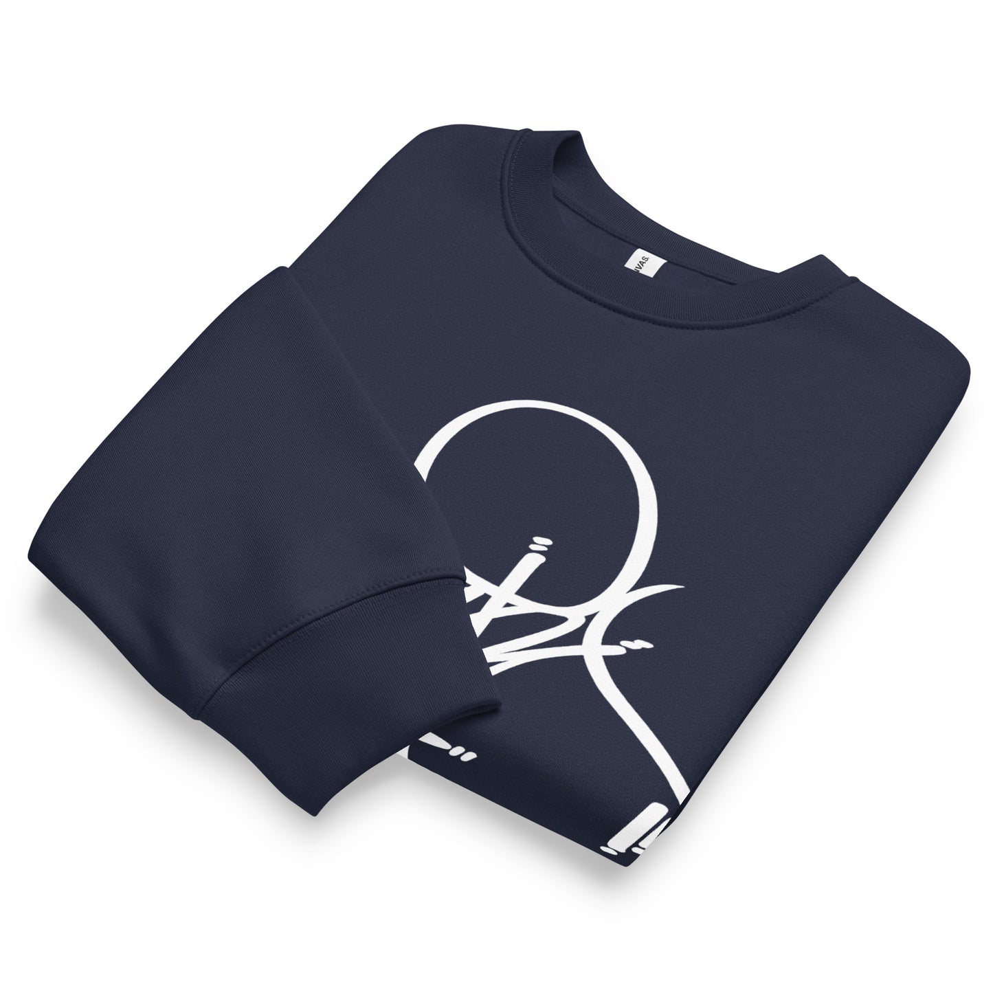 Navy-Loner Tag Sweatshirt by Graffiti Dad from B.Different Clothing, folded, graffiti-inspired streetwear, oversized heavyweight
