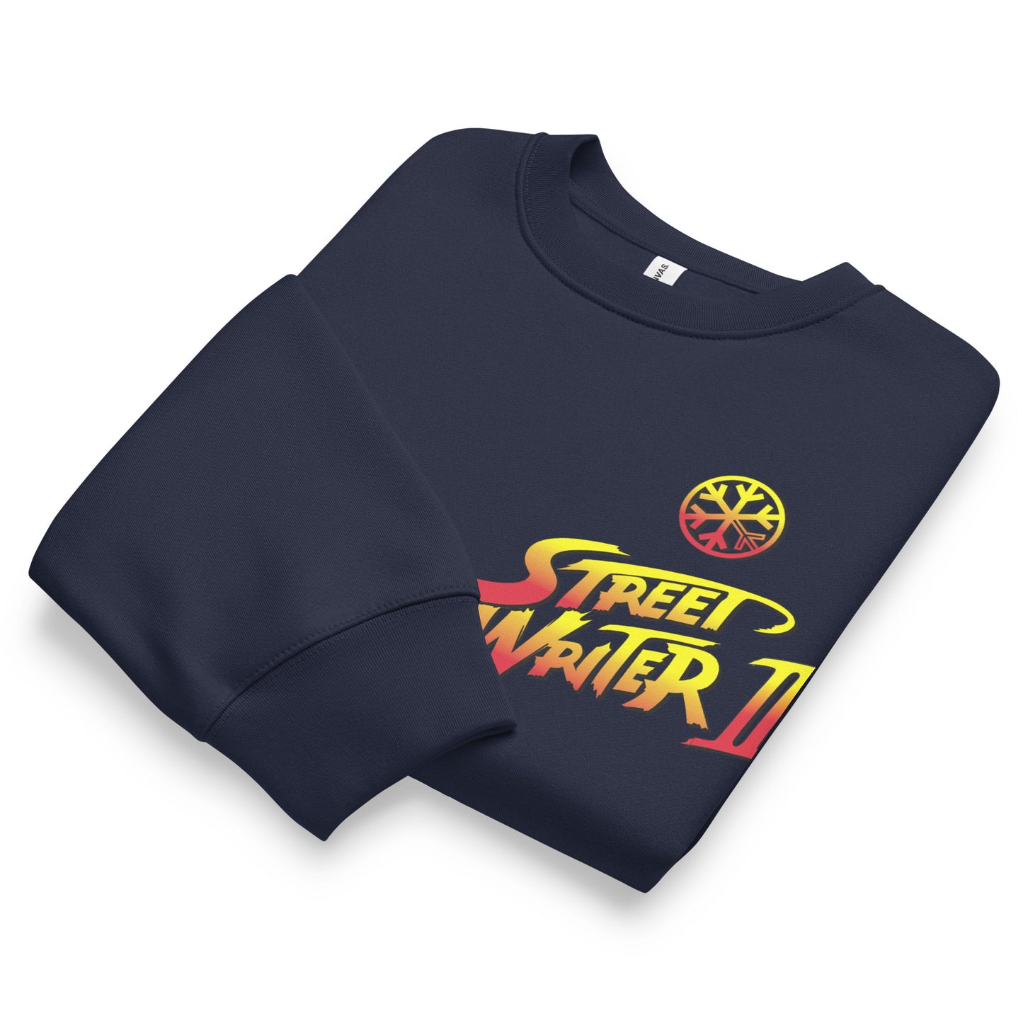 Navy-Street Writer II Graffiti Sweatshirt from B.Different Clothing, folded, graffiti-inspired streetwear, oversized heavyweight