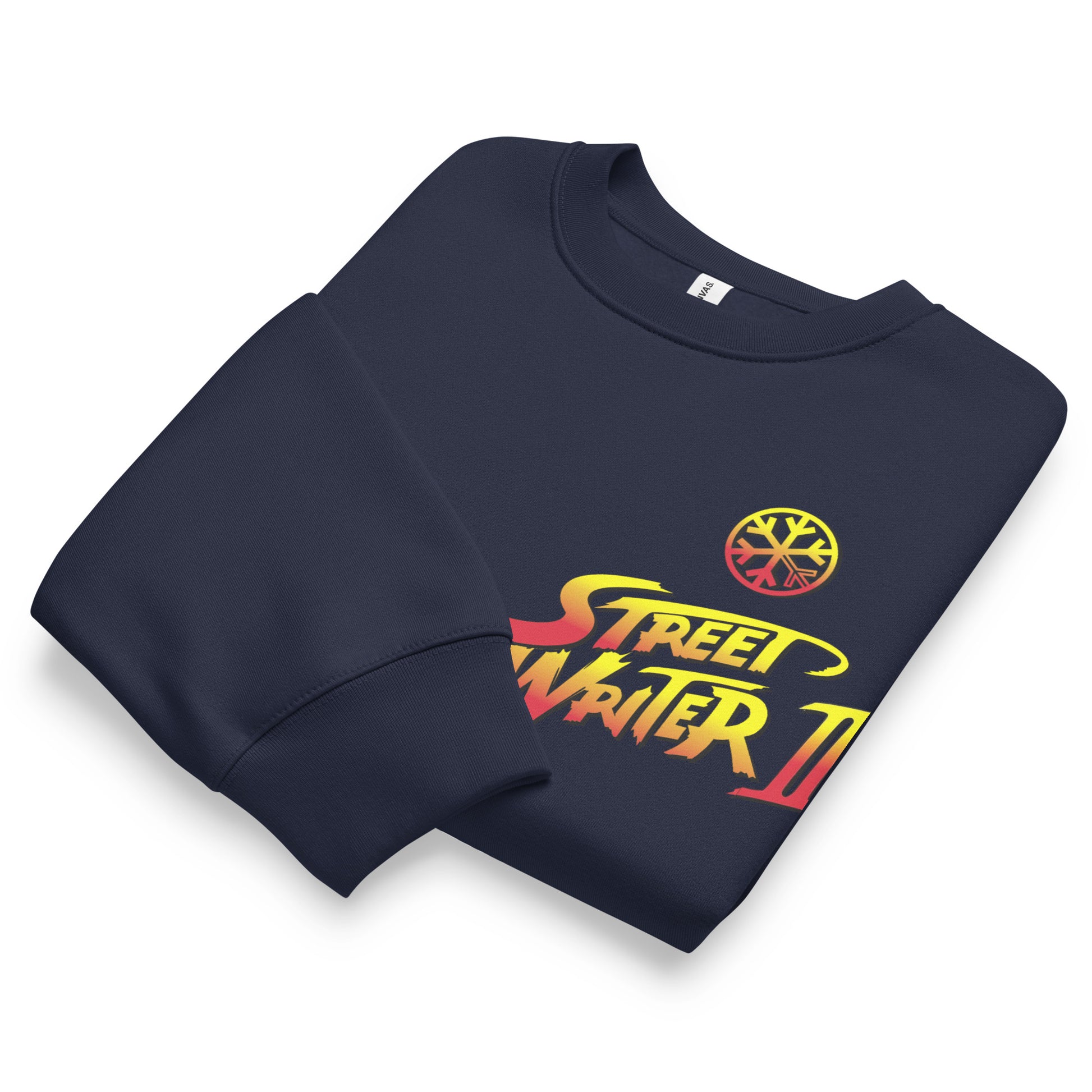 Navy-Street Writer II Graffiti Sweatshirt from B.Different Clothing, folded, graffiti-inspired streetwear, oversized heavyweight