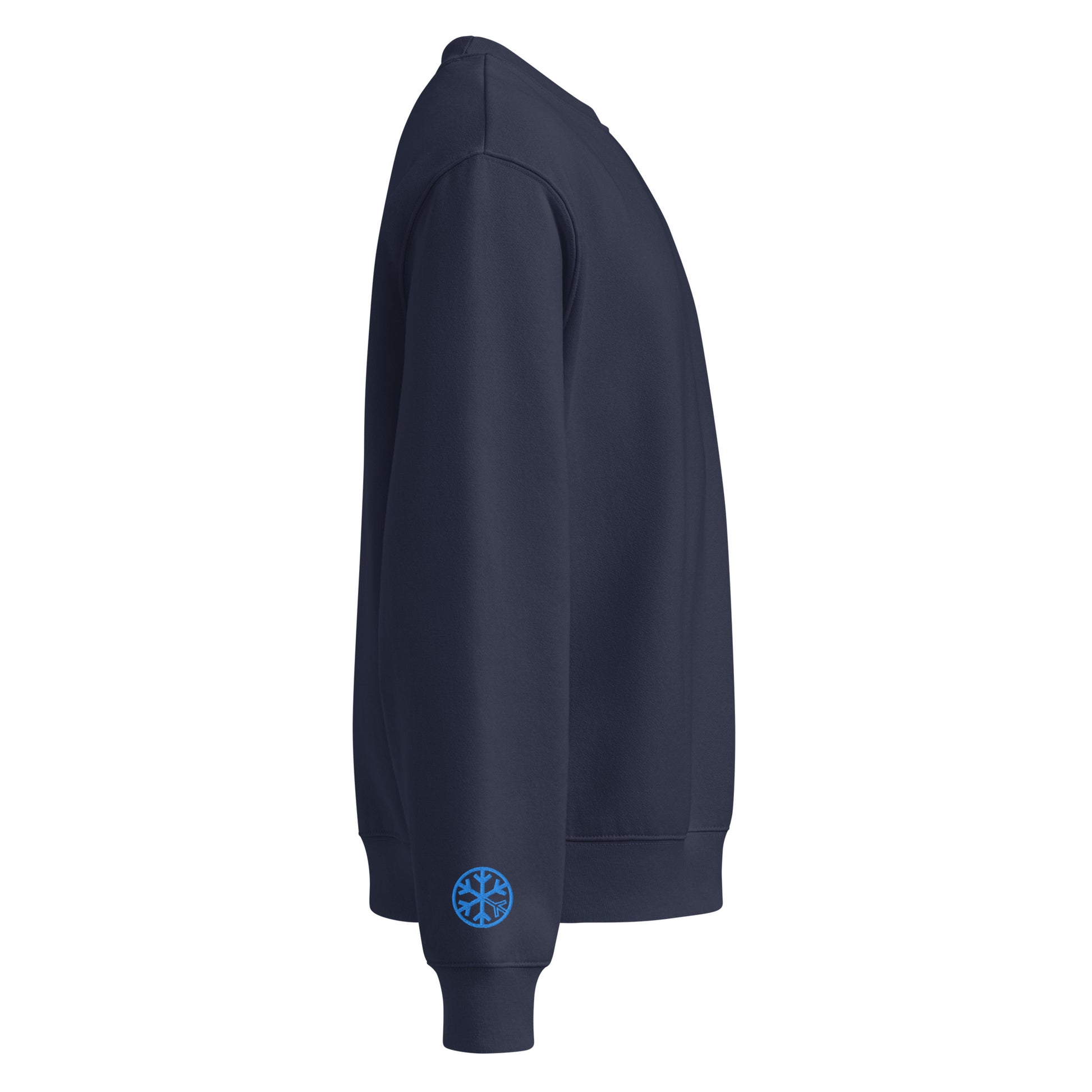 Navy-Pixel Balaclava Graffiti Sweatshirt from B.Different Clothing, side view, graffiti-inspired streetwear, oversized heavyweight