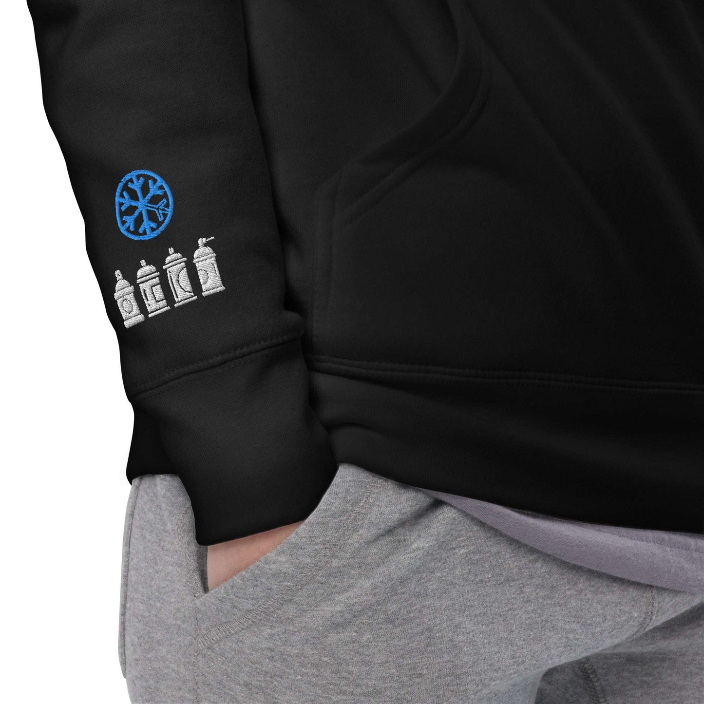 black-get-down-logo-hoodie-detail-by-b.different-clothing-graffiti-inspired-independent-streetwear-brand