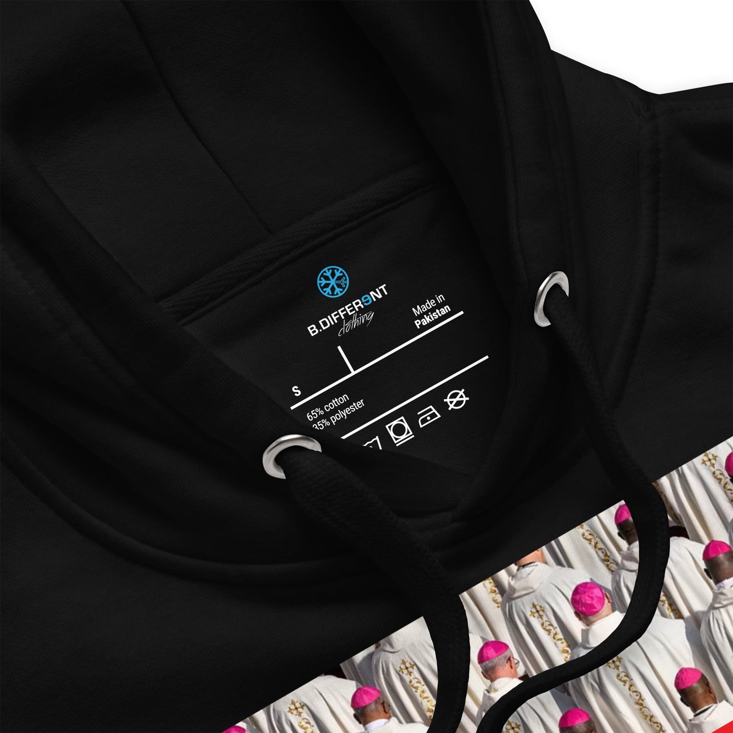 Black-Vatican Crooks Hoodie from B.Different Clothing, collar, graffiti-inspired streetwear