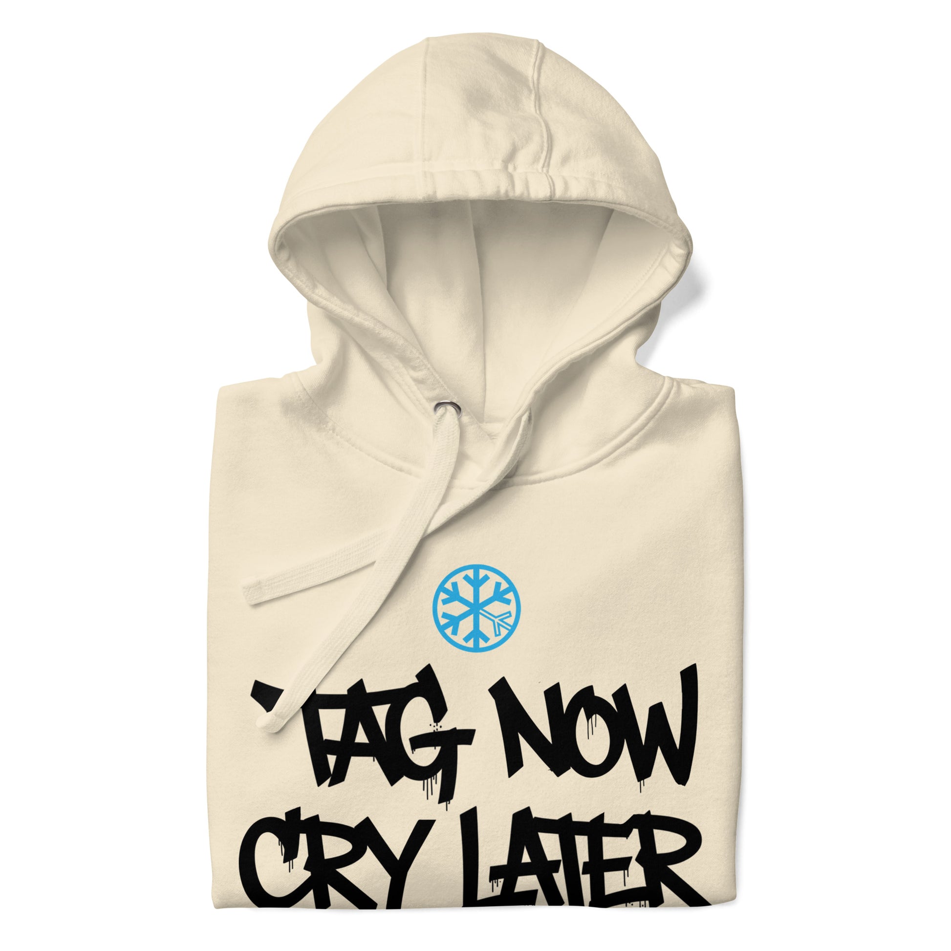 beige-tag-now-cry-later-graffiti-tag-hoodie-front-by-b.different-clothing-graffiti-inspired-independent-streetwear-brand