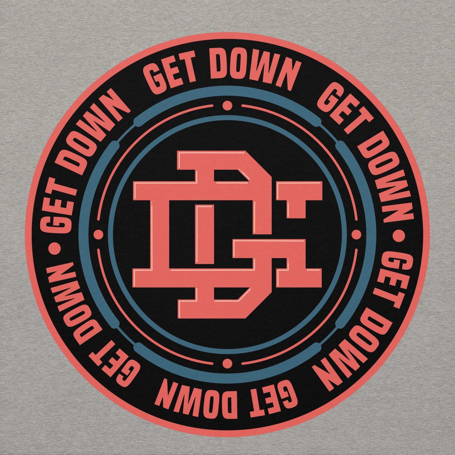 gray-get-down-logo-hoodie-front-by-b.different-clothing-graffiti-inspired-independent-streetwear-brand
