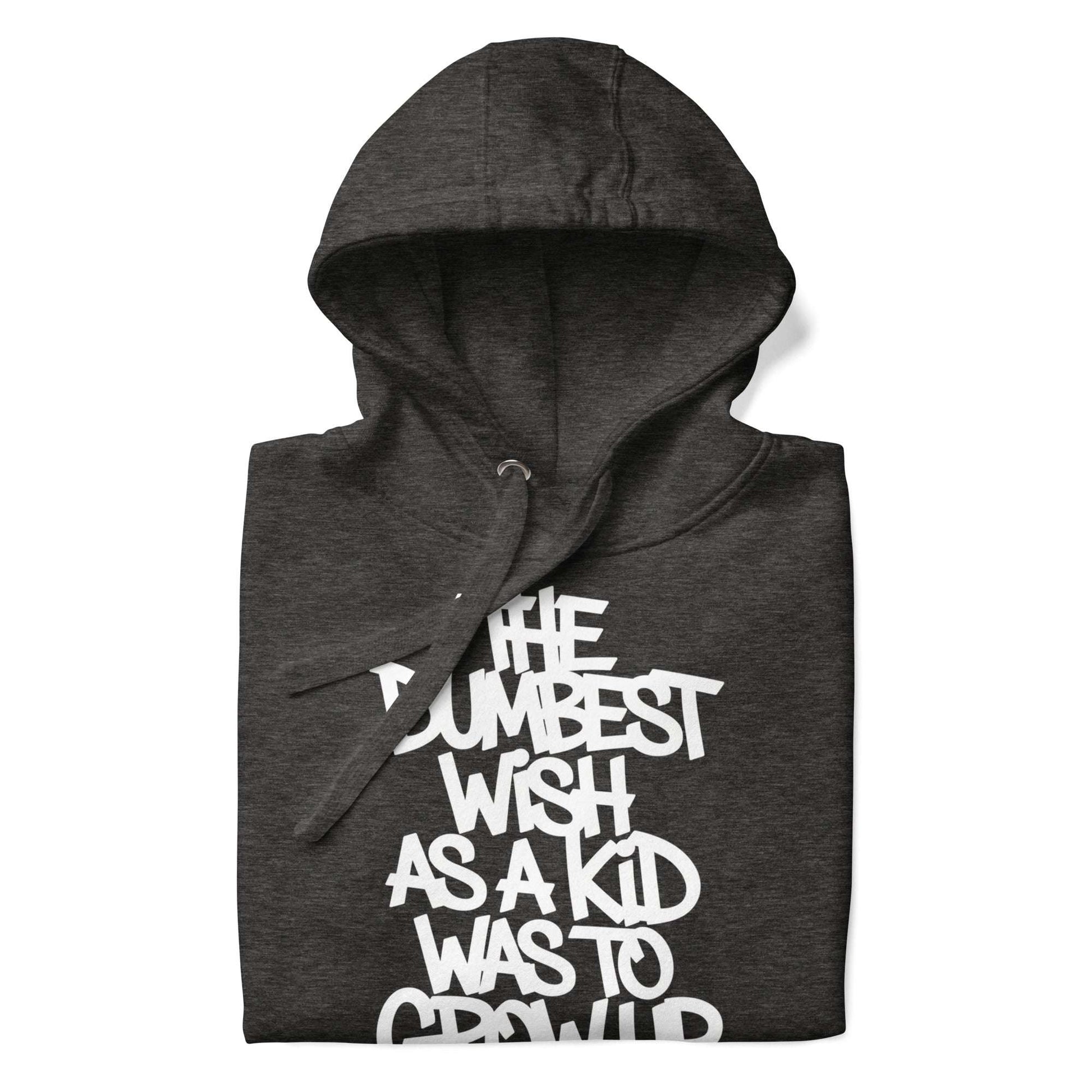 darkgray-the-dumbest-wish-graffiti-tag-hoodie-dark-front-by-b.different-clothing-graffiti-inspired-independent-streetwear-brand