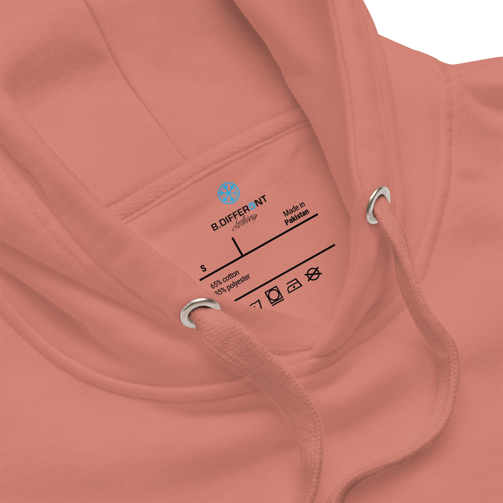Pink-Outcast Graffiti Tag Hoodie from B.Different Clothing, collar, graffiti-inspired streetwear