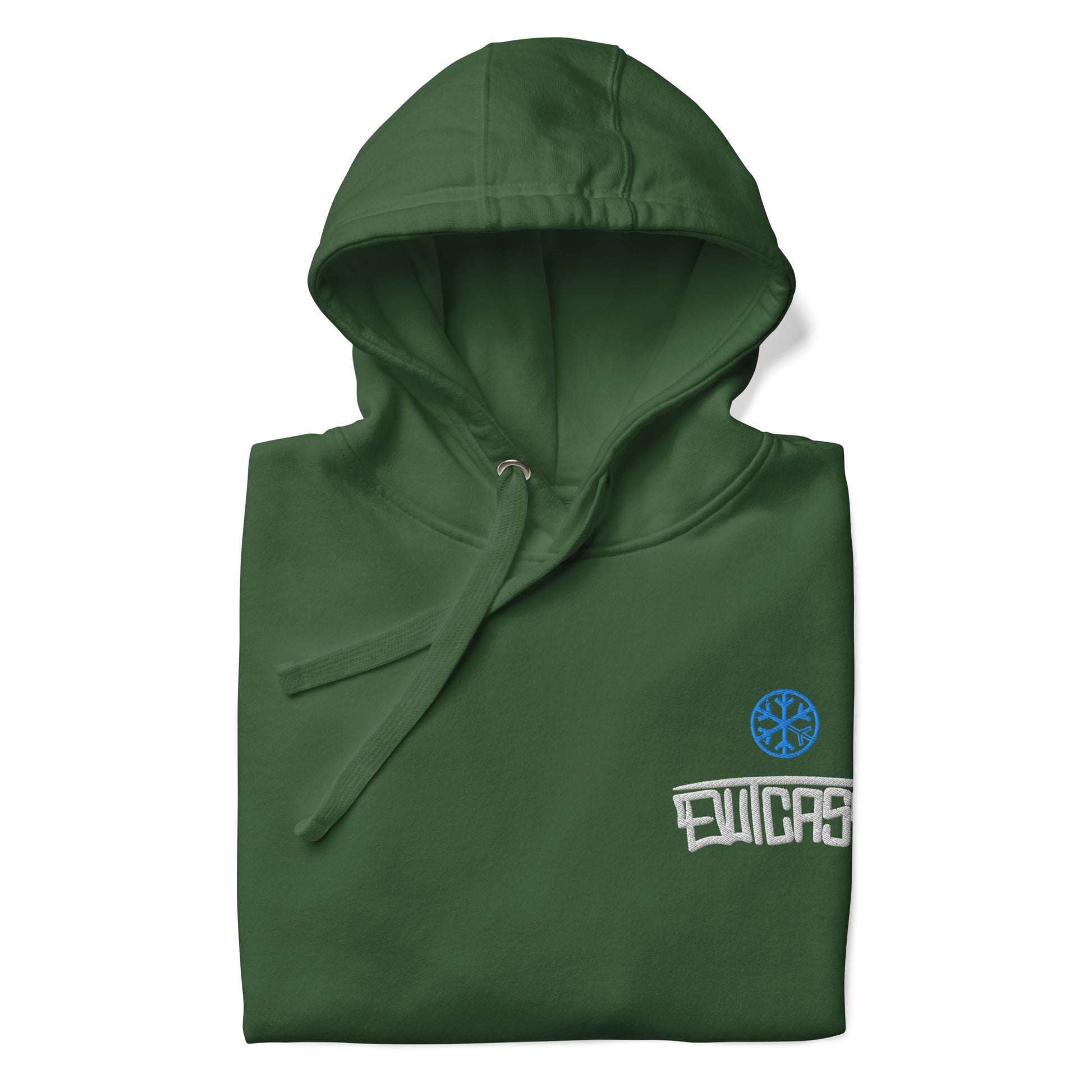 Green-Outcast Graffiti Tag Hoodie from B.Different Clothing, folded, graffiti-inspired streetwear