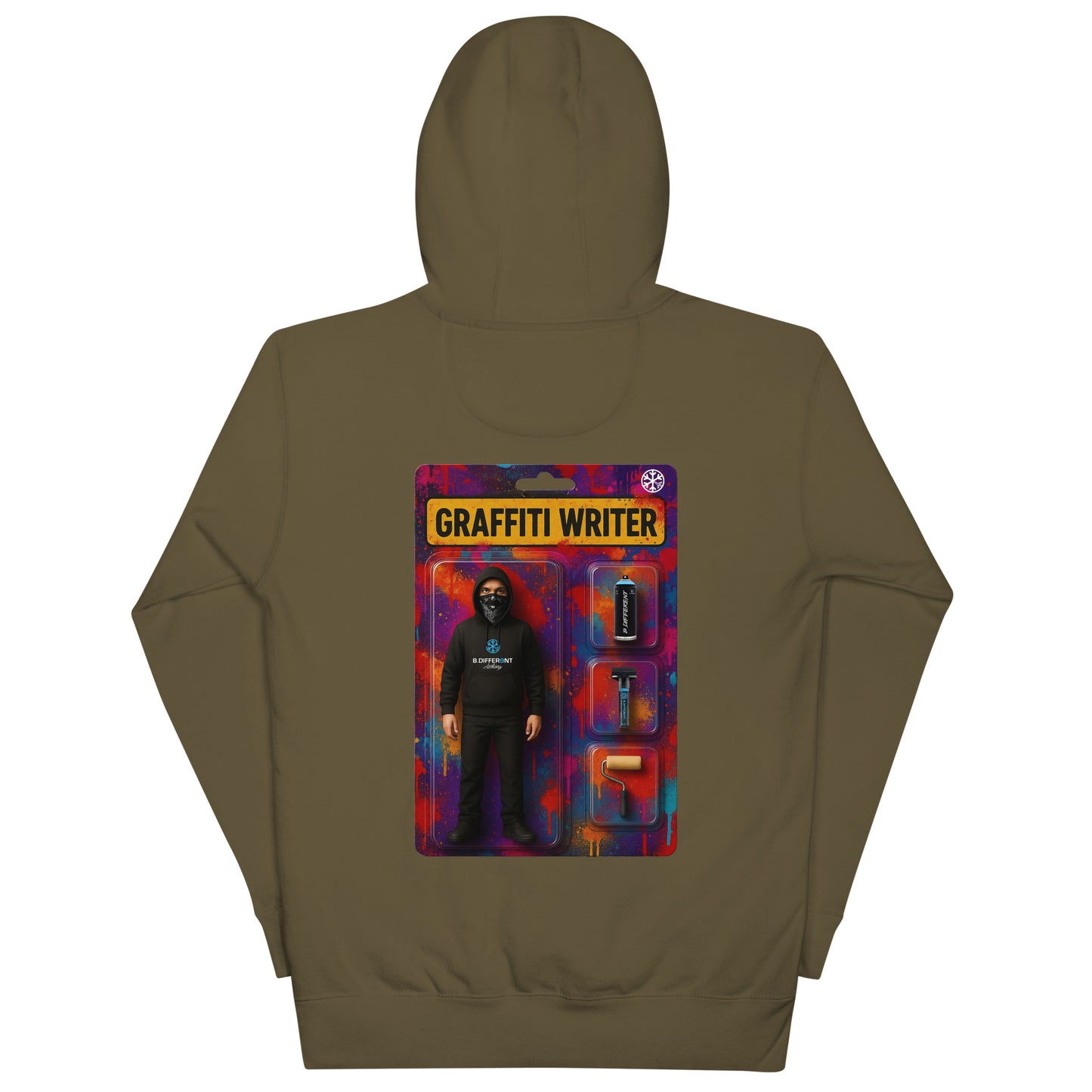 green-graffiti-artist-action-figure-hoodie-back-by-b.different-clothing-graffiti-inspired-independent-streetwear-brand