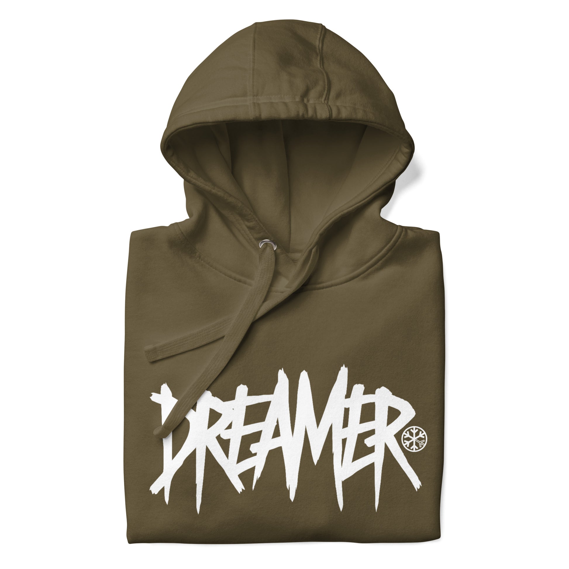 Green-Dreamer Graffiti Tag Hoodie from B.Different Clothing, folded, graffiti-inspired streetwear