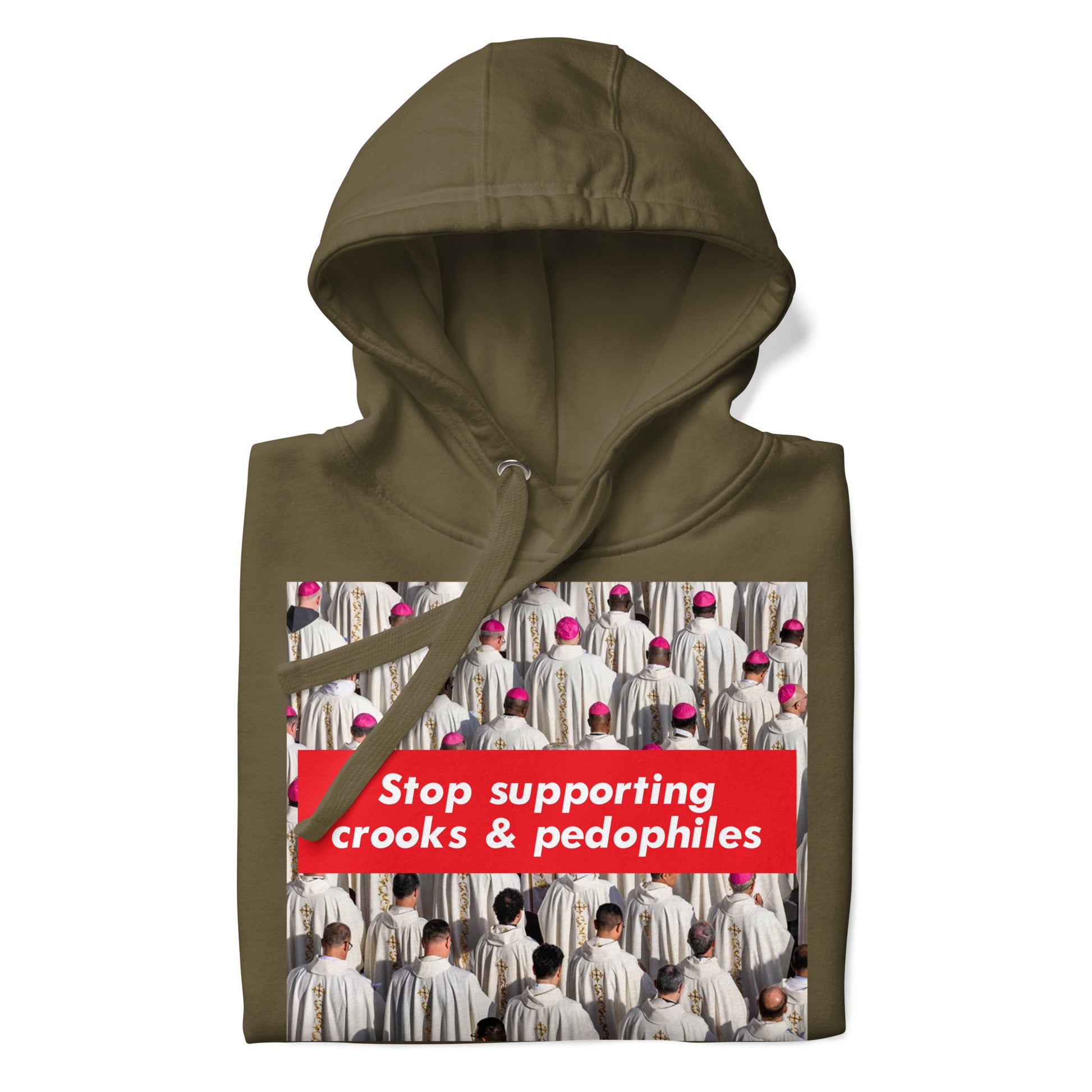 Green-Vatican Crooks Hoodie from B.Different Clothing, folded, graffiti-inspired streetwear