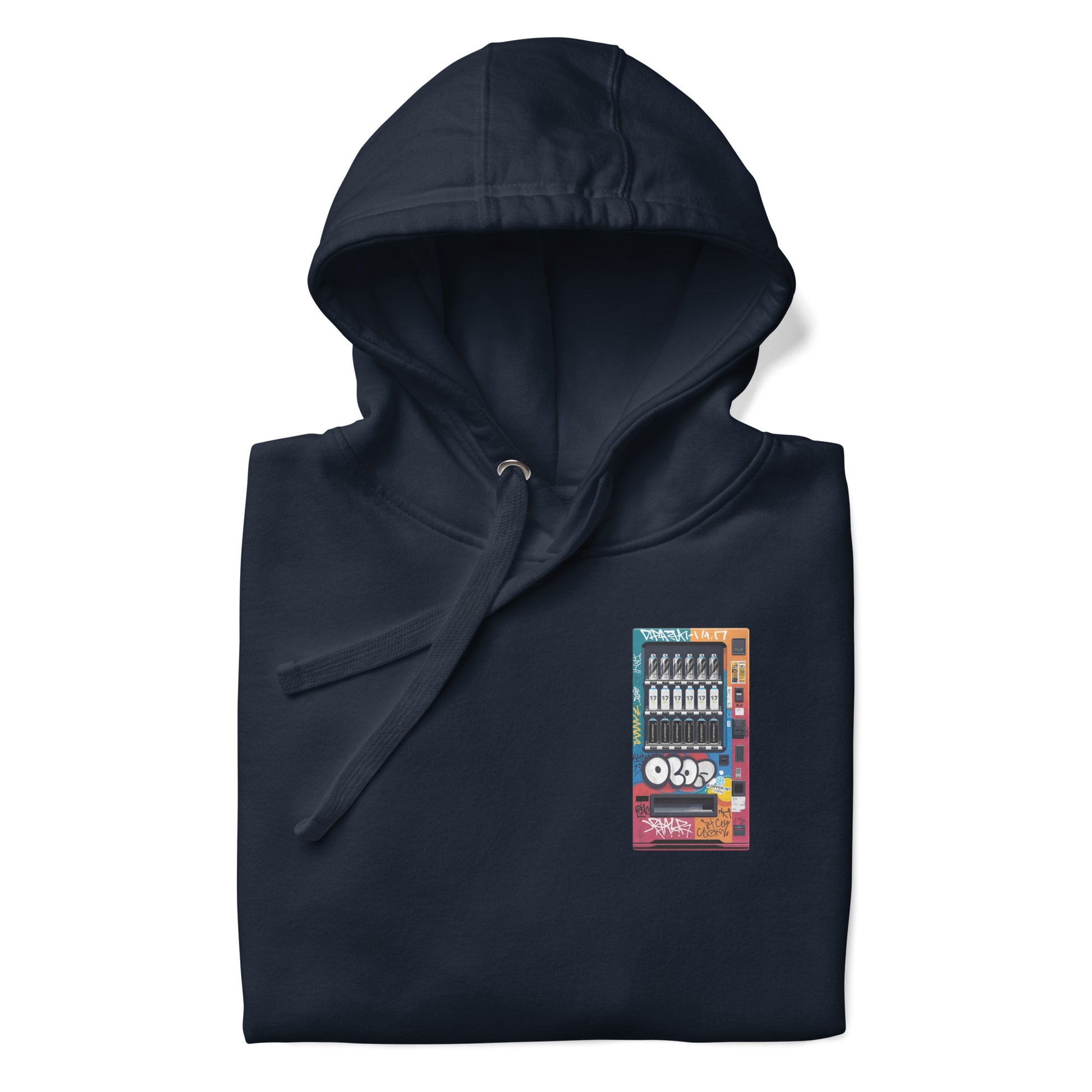 navy-graffiti-vending-machine-hoodie-front-by-b.different-clothing-graffiti-inspired-independent-streetwear-brand