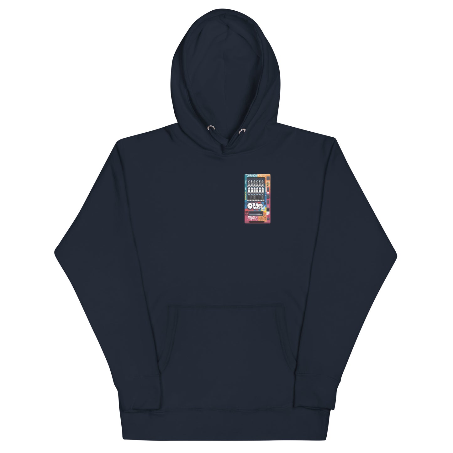 navy-graffiti-vending-machine-hoodie-front-by-b.different-clothing-graffiti-inspired-independent-streetwear-brand