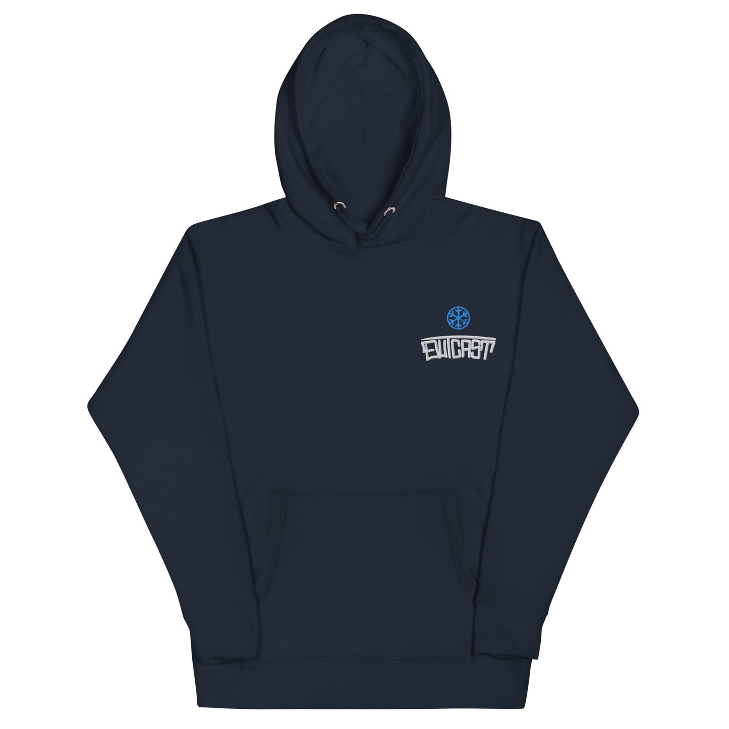 Navy-Outcast Graffiti Tag Hoodie from B.Different Clothing, front view, graffiti-inspired streetwear