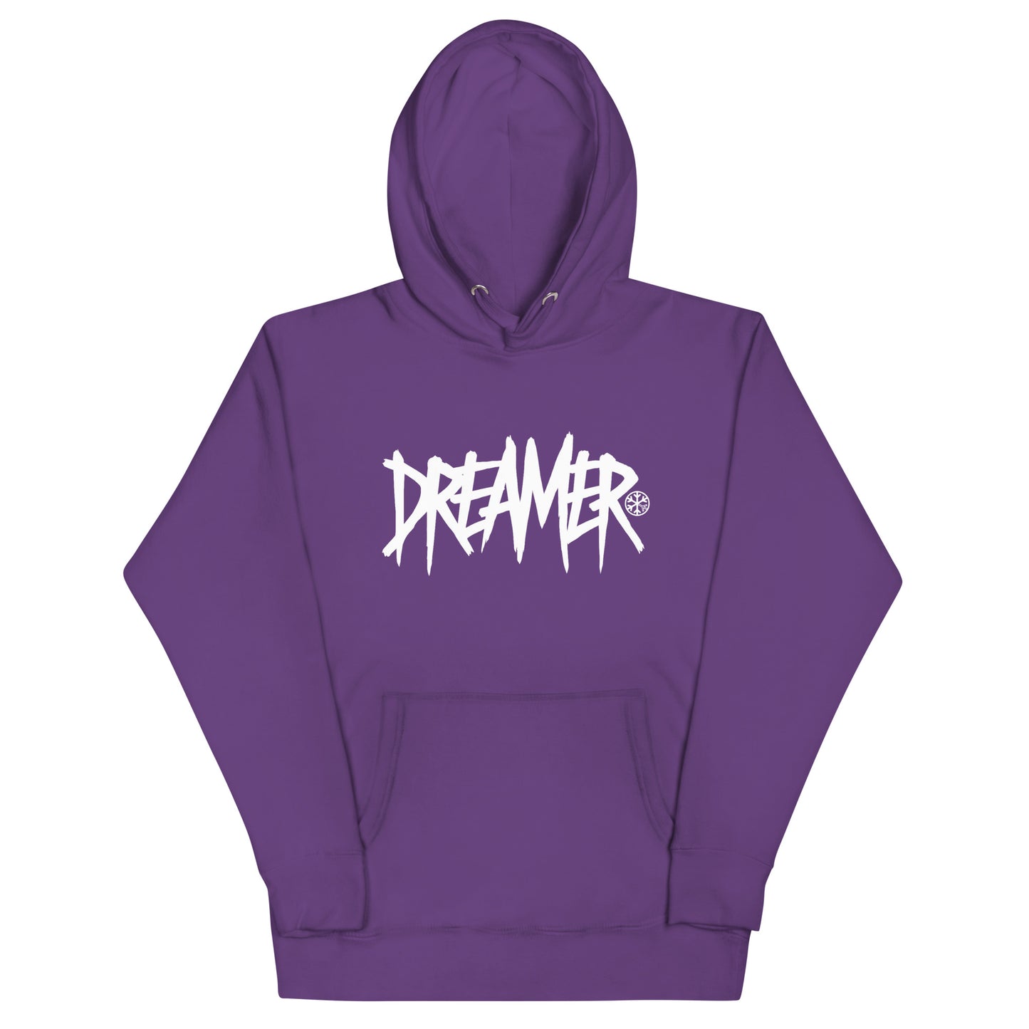 Purple-Dreamer Graffiti Tag Hoodie from B.Different Clothing, front view, graffiti-inspired streetwear