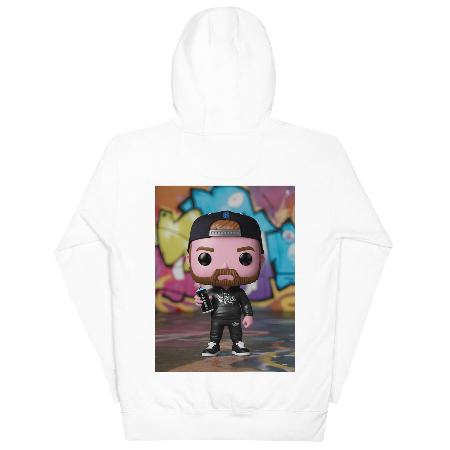 white-graffiti-artist-vinyl-figure-hoodie-back-by-b.different-clothing-graffiti-inspired-independent-streetwear-brand