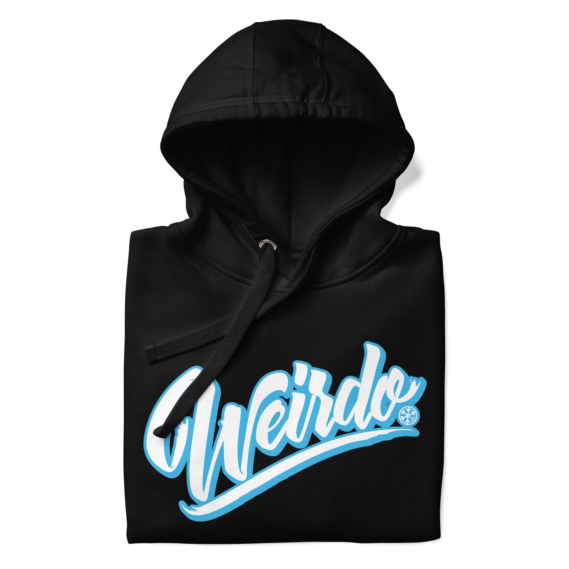 Black-Weirdo Hoodie from B.Different Clothing, front view, graffiti-inspired streetwear