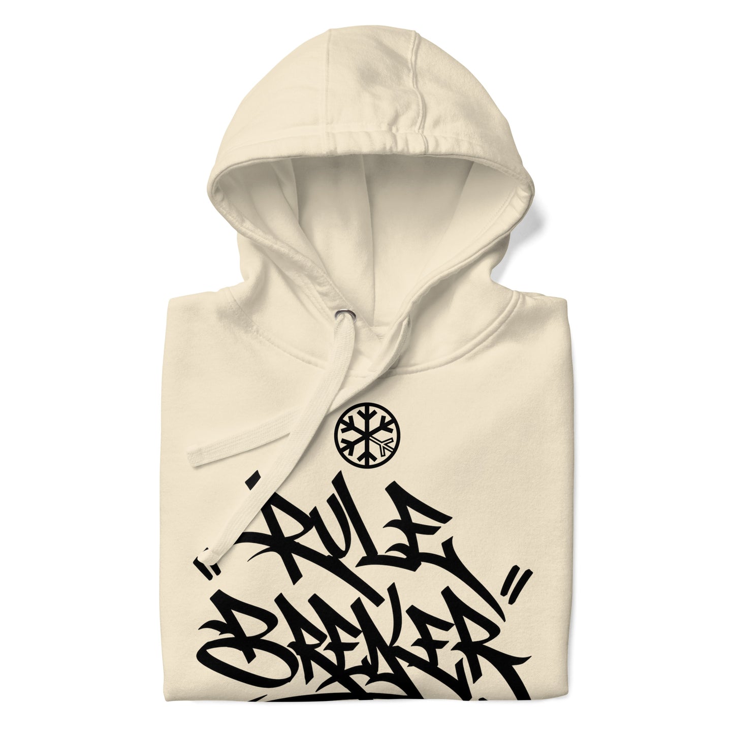 Bone-Rule Breaker Graffiti Tag Hoodie from B.Different Clothing, folded, graffiti-inspired streetwear