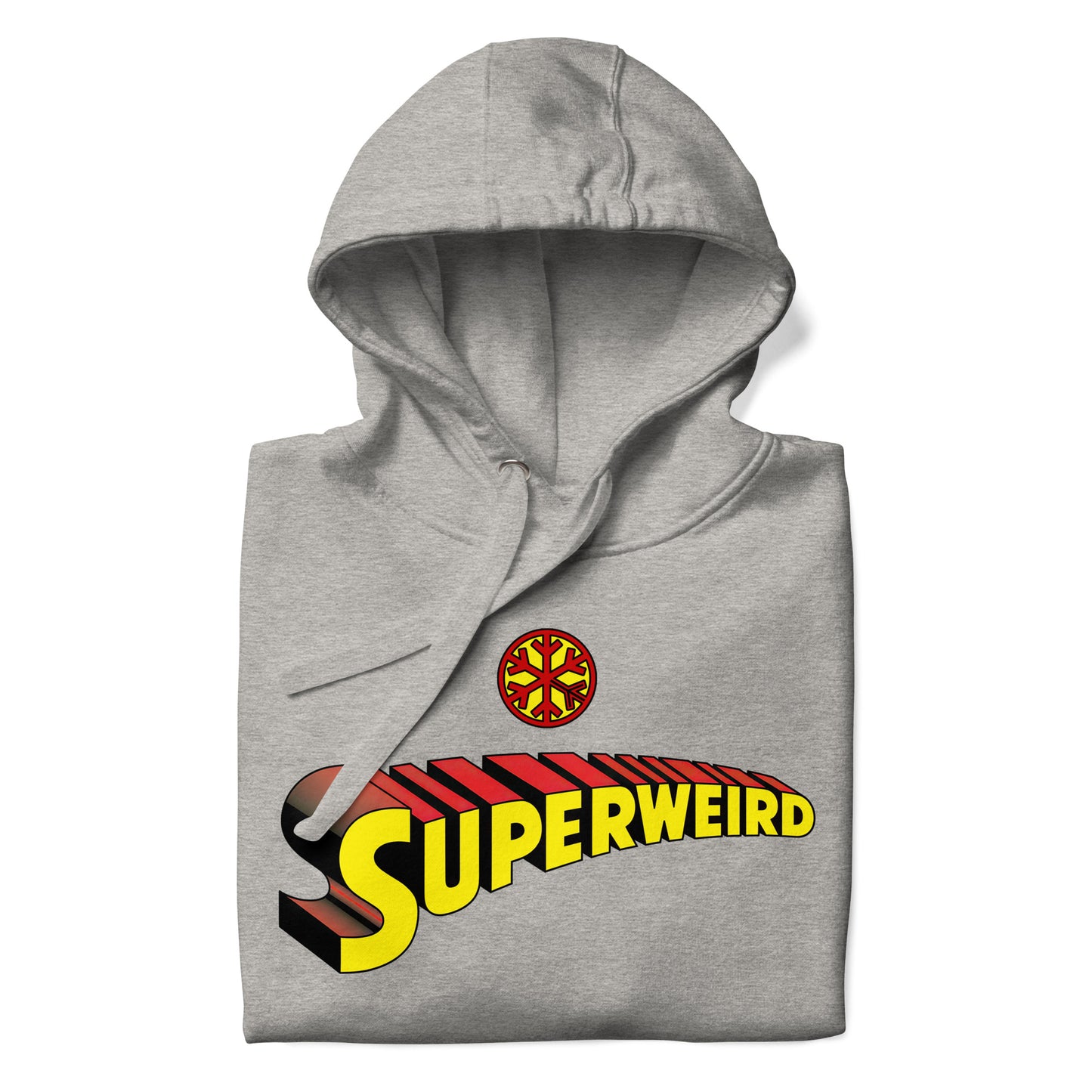 Gray-Superweird Hoodie from B.Different Clothing, folded, graffiti-inspired streetwear