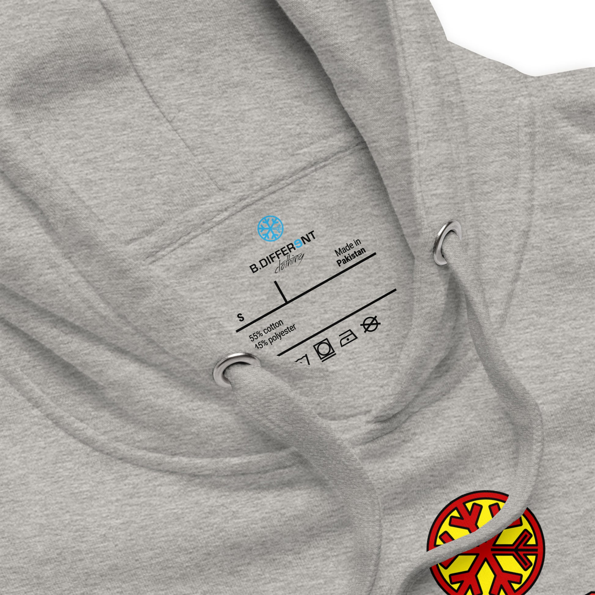 Gray-Superweird Hoodie from B.Different Clothing, collar, graffiti-inspired streetwear