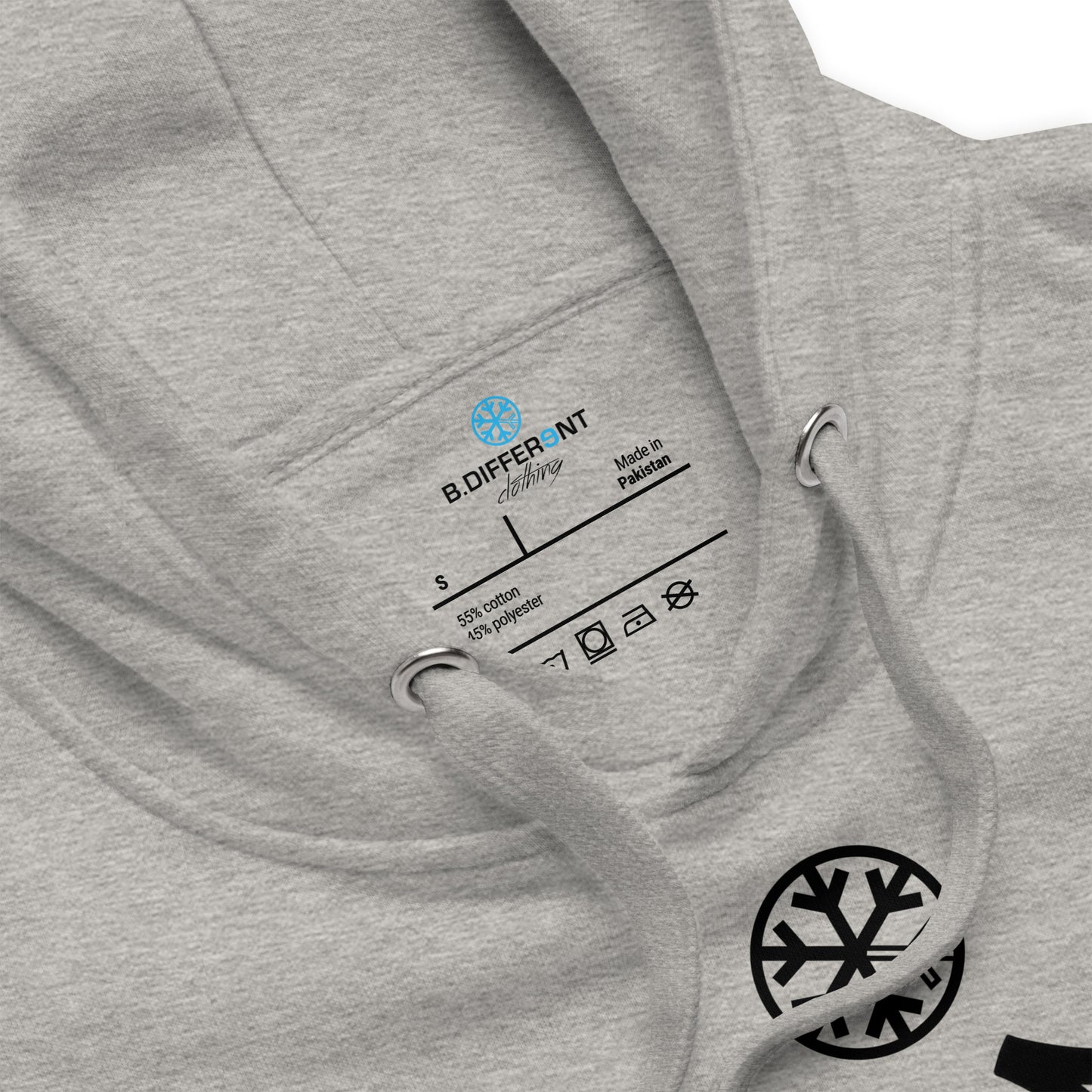 Carbon Grey-Rule Breaker Graffiti Tag Hoodie from B.Different Clothing, collar, graffiti-inspired streetwear
