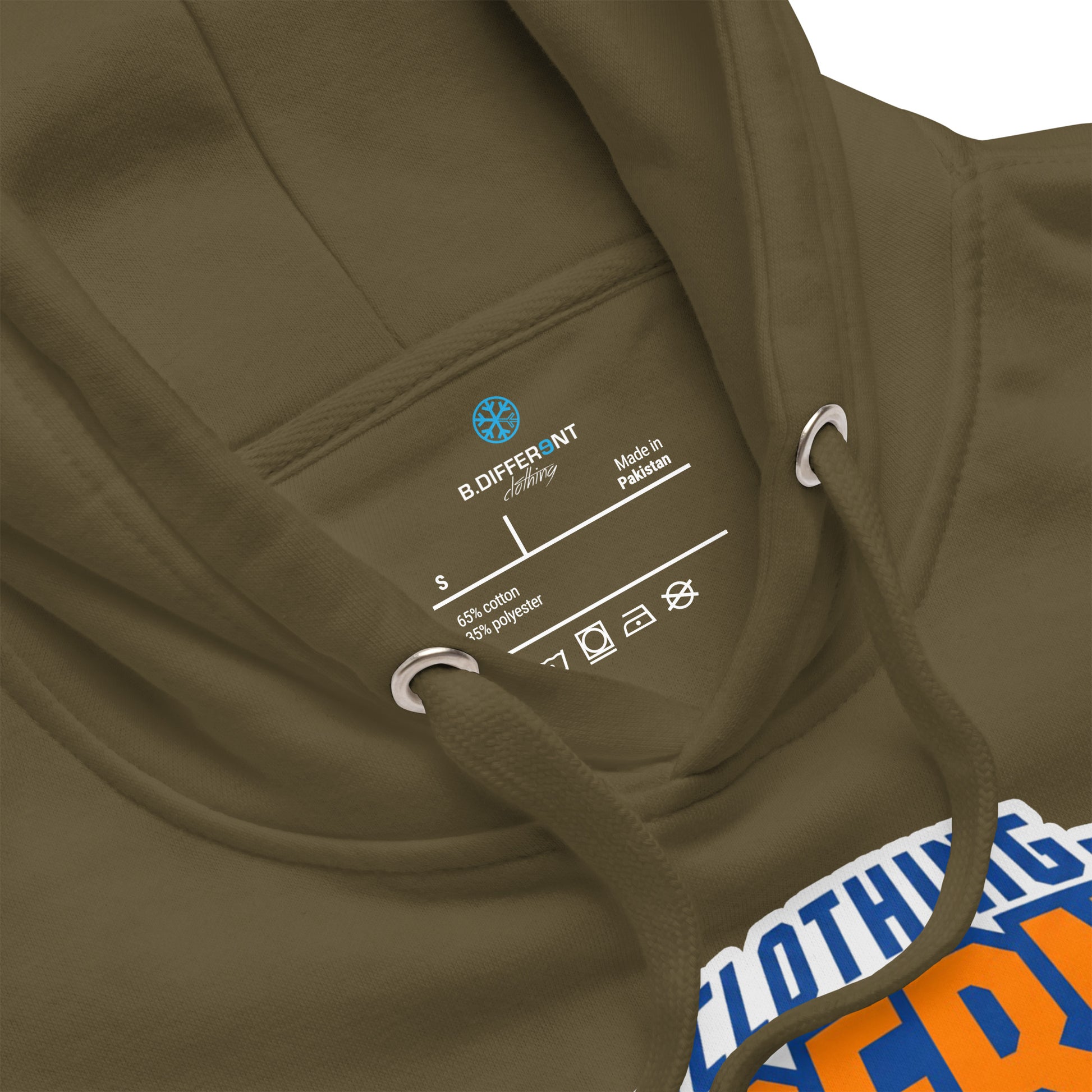 Green-BDFRNT Logo 2011 Hoodie from B.Different Clothing, collar, graffiti-inspired streetwear