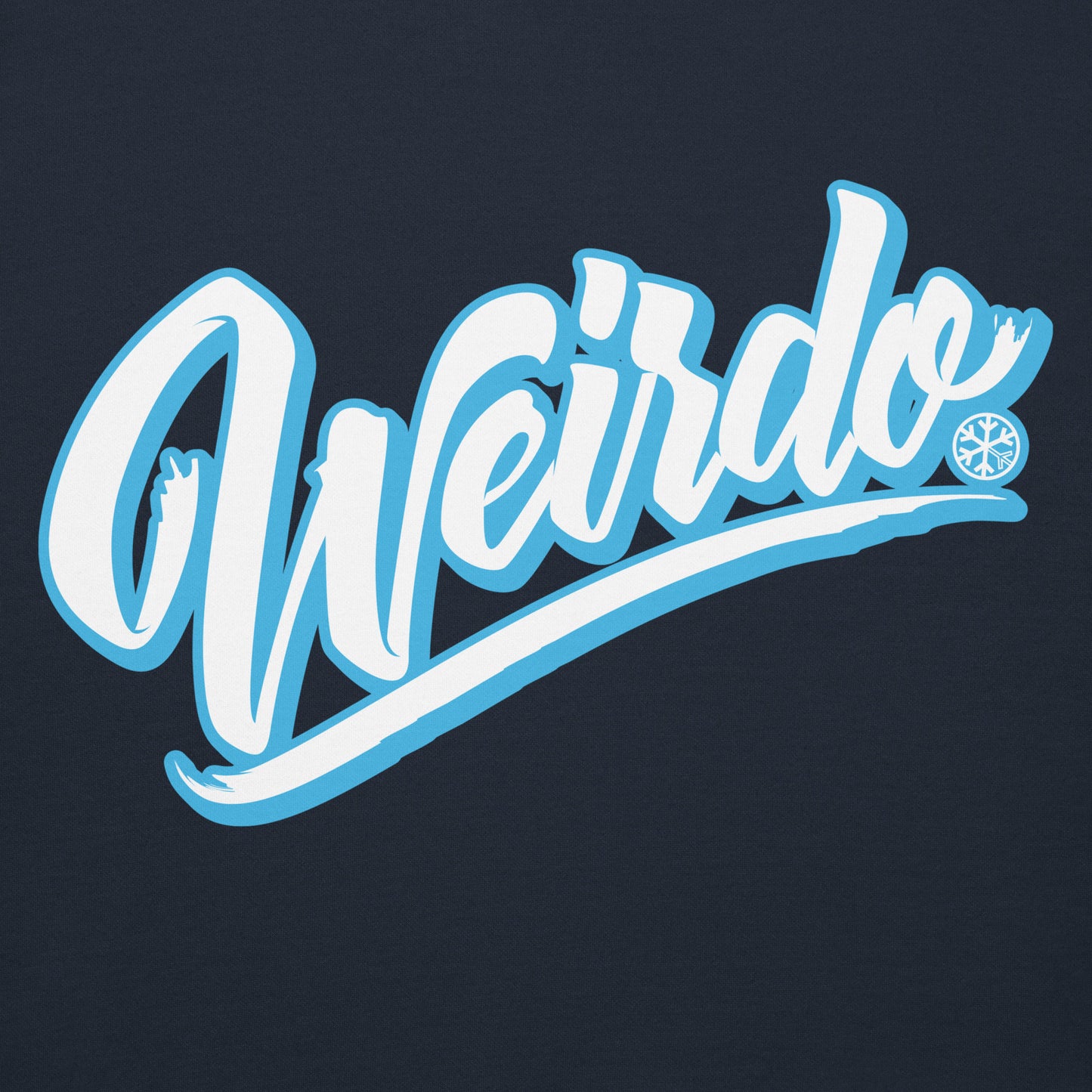 Navy-Weirdo Hoodie from B.Different Clothing, front view, graffiti-inspired streetwear