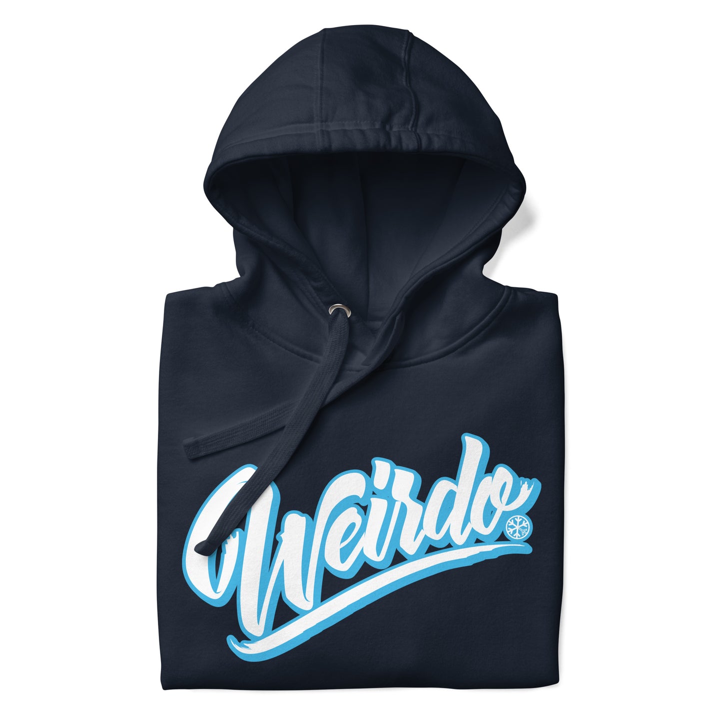 Navy-Weirdo Hoodie from B.Different Clothing, front view, graffiti-inspired streetwear