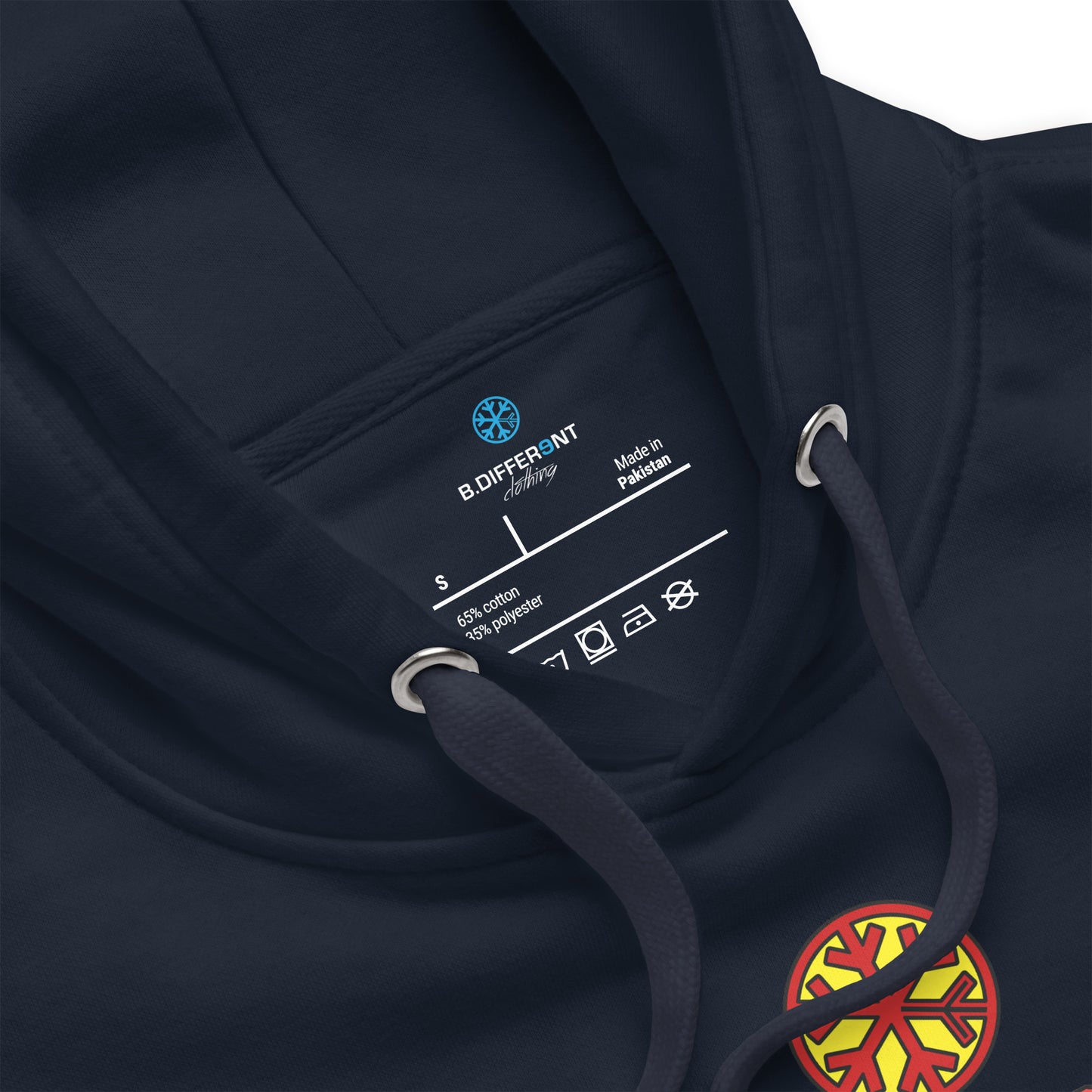 Navy-Superweird Hoodie from B.Different Clothing, collar, graffiti-inspired streetwear