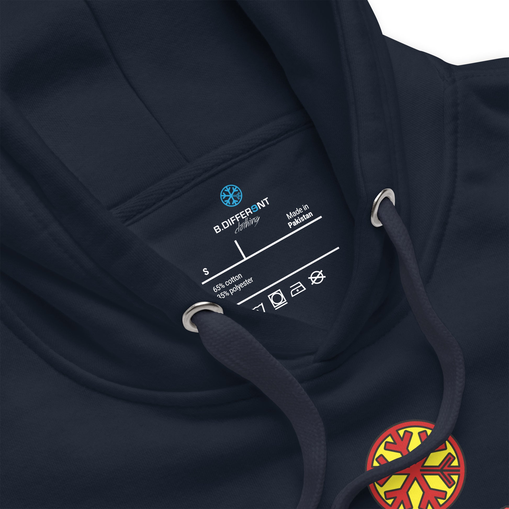 Navy-Superweird Hoodie from B.Different Clothing, collar, graffiti-inspired streetwear