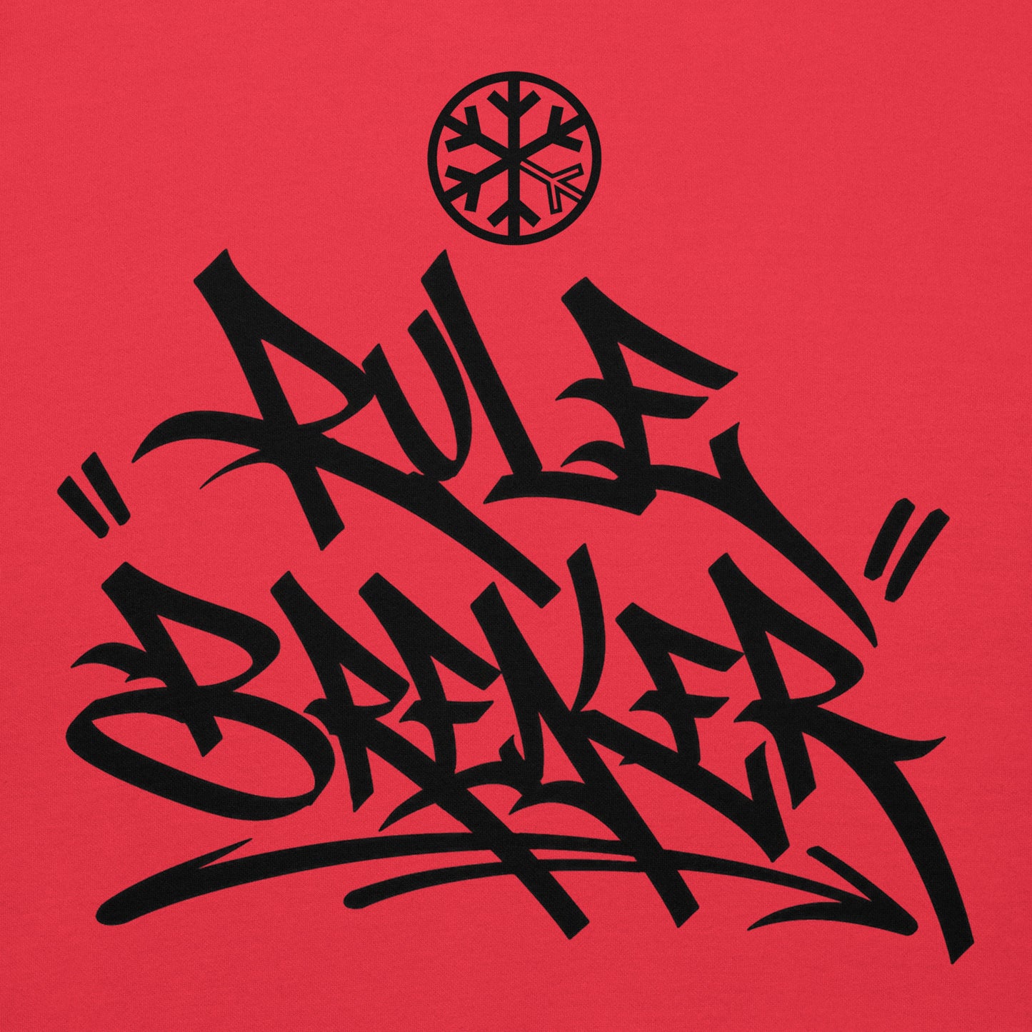 Team Red-Rule Breaker Graffiti Tag Hoodie from B.Different Clothing, front graphic, graffiti-inspired streetwear