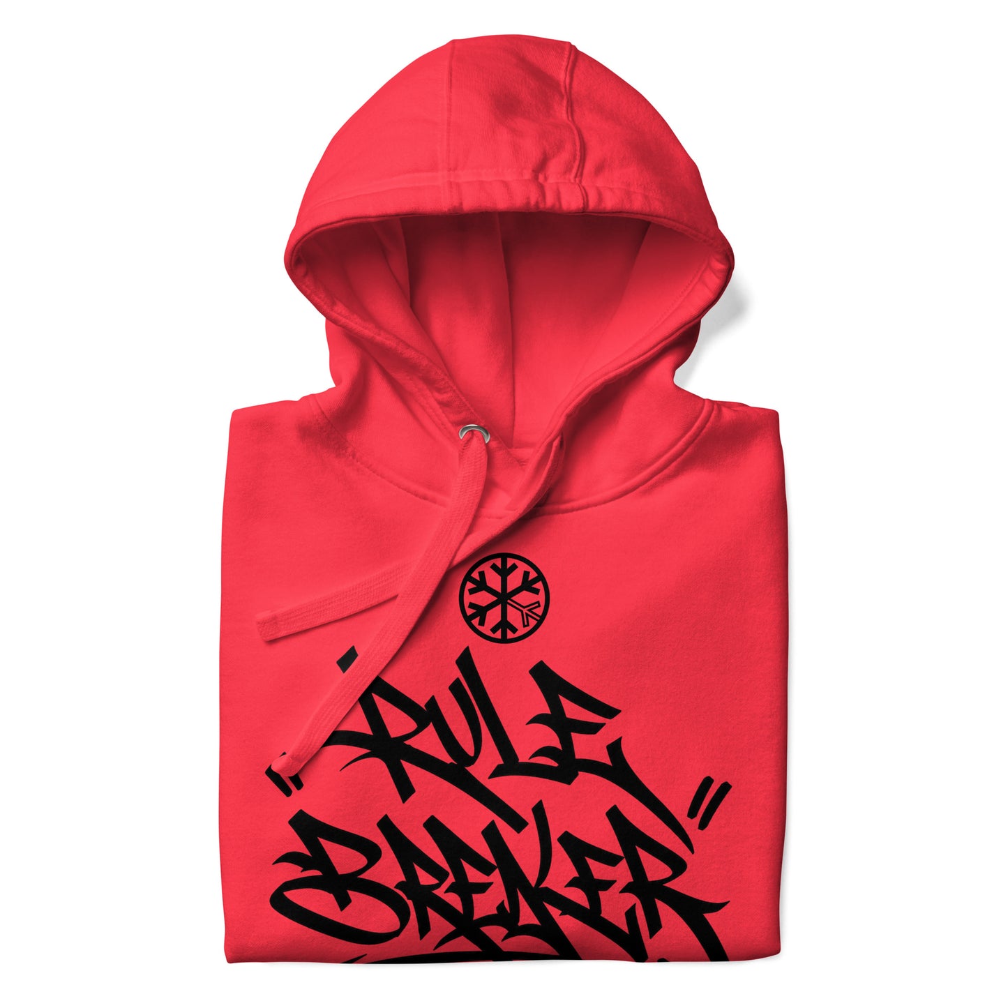 Team Red-Rule Breaker Graffiti Tag Hoodie from B.Different Clothing, folded, graffiti-inspired streetwear