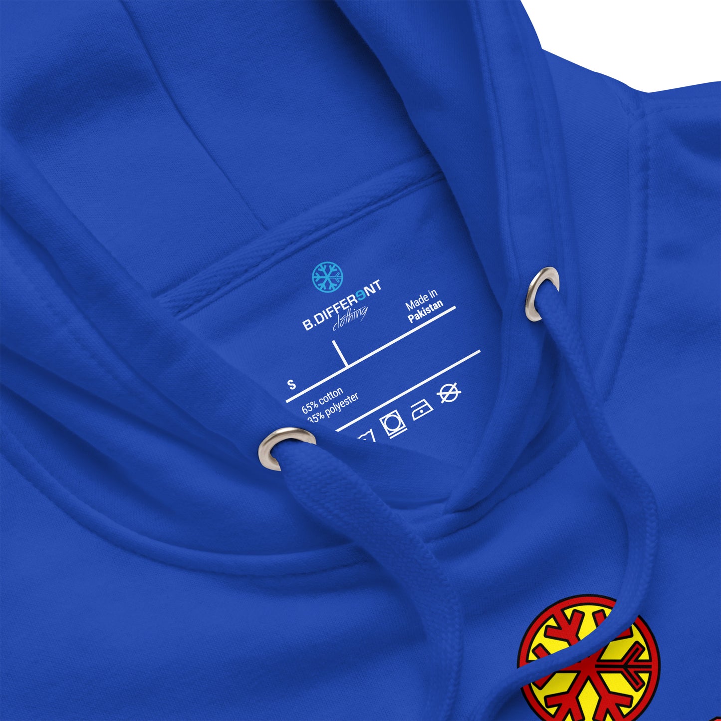 Blue-Superweird Hoodie from B.Different Clothing, collar, graffiti-inspired streetwear