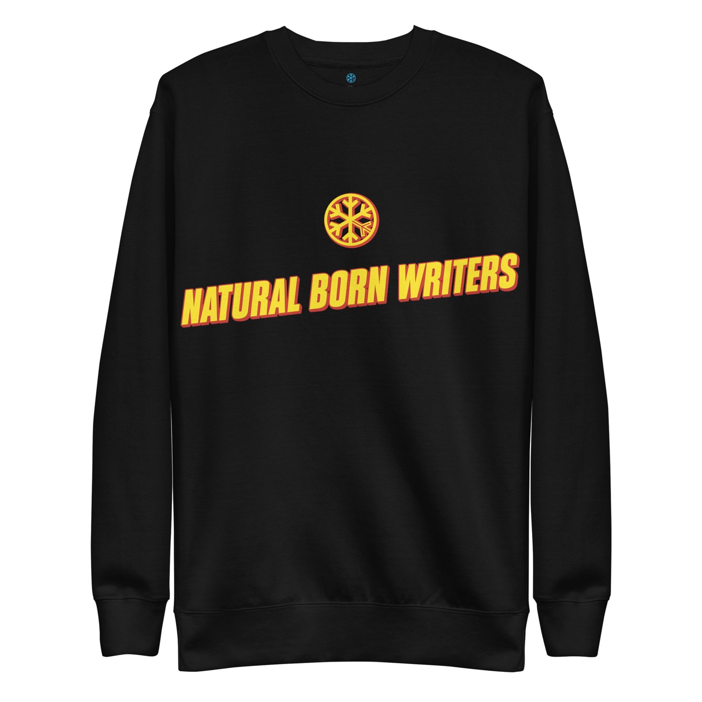 Black-Natural Born Writers Graffiti Sweatshirt from B.Different Clothing, front view, graffiti-inspired streetwear