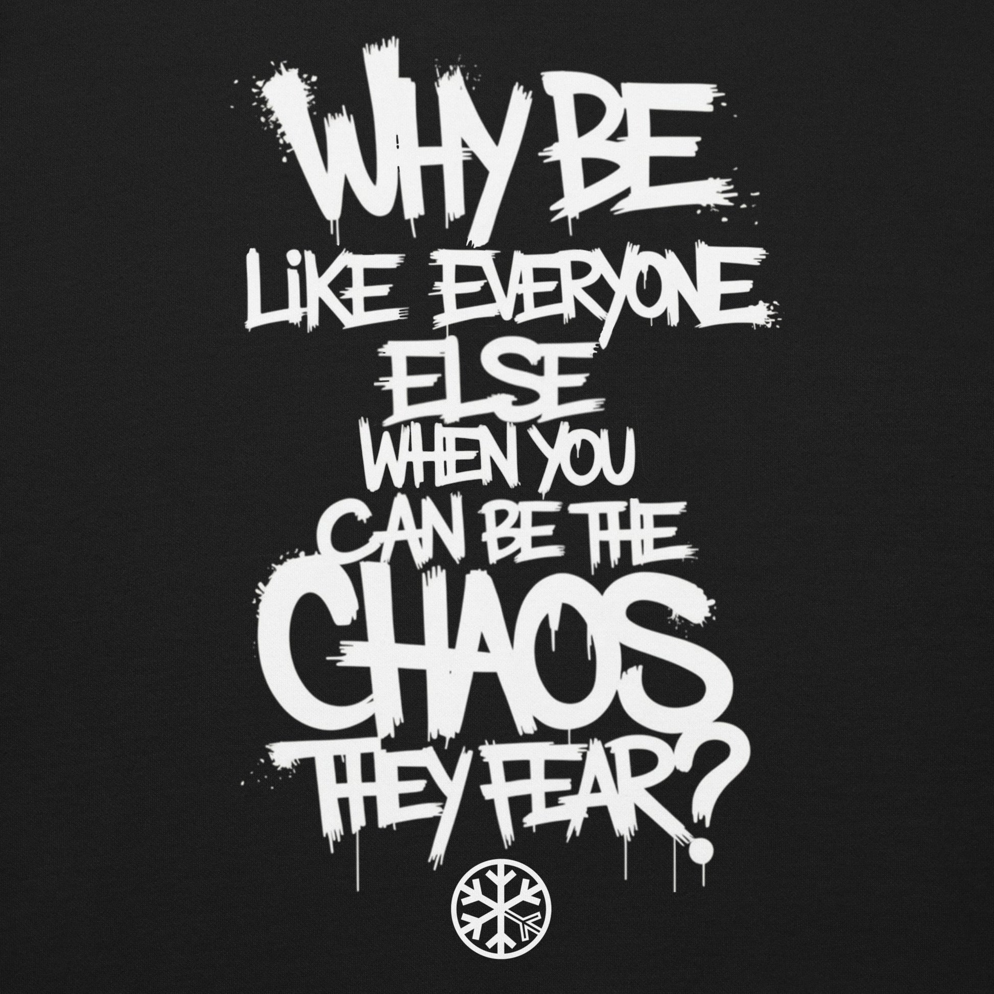 Black-Chaos They Fear Graffiti Tag Sweatshirt from B.Different Clothing, graphic, graffiti-inspired streetwear