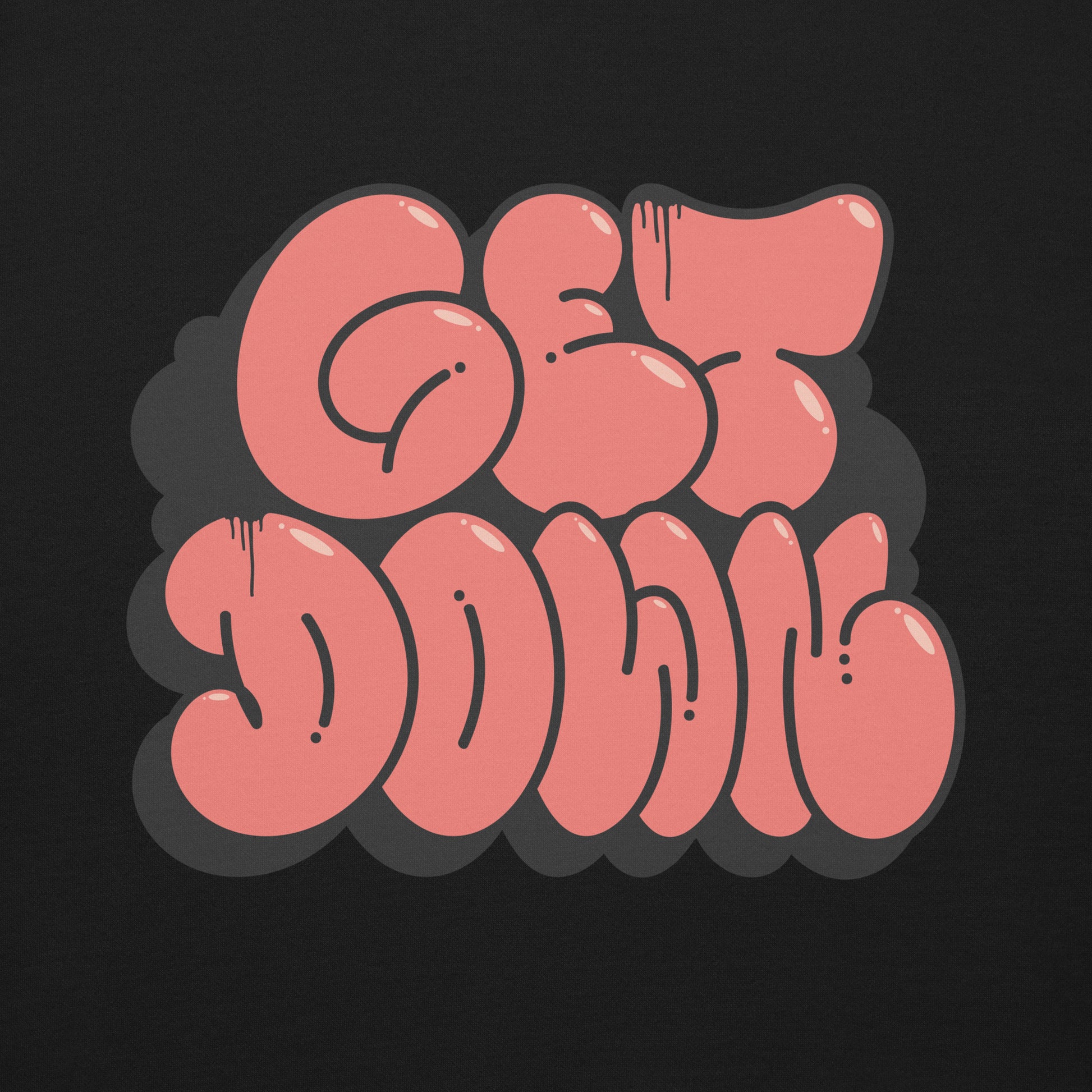 Black-Get Down Graffiti Throw-up Sweatshirt from B.Different Clothing, graphic, graffiti-inspired streetwear