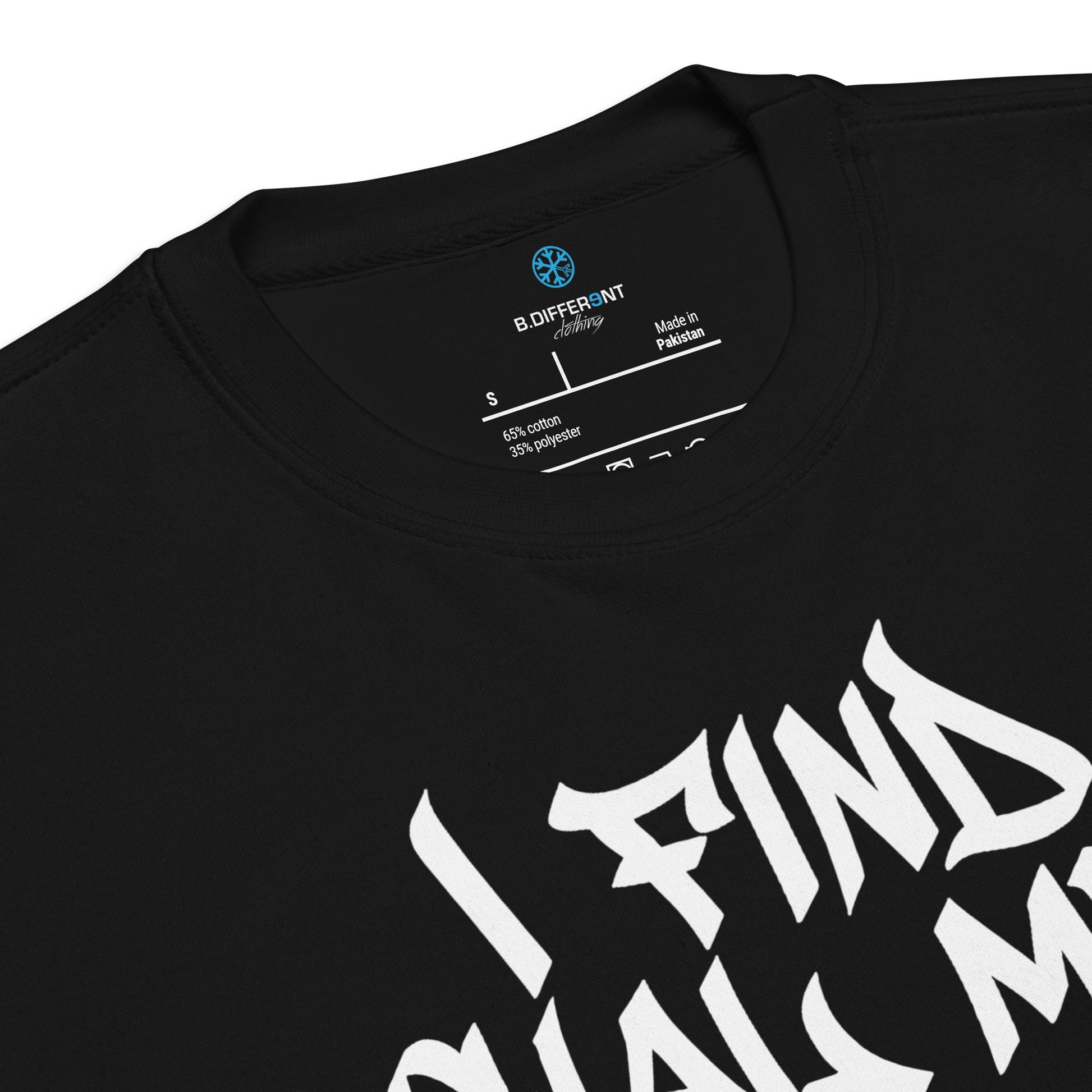Black-Social Media Graffiti Tag Sweatshirt from B.Different Clothing, collar, graffiti-inspired streetwear