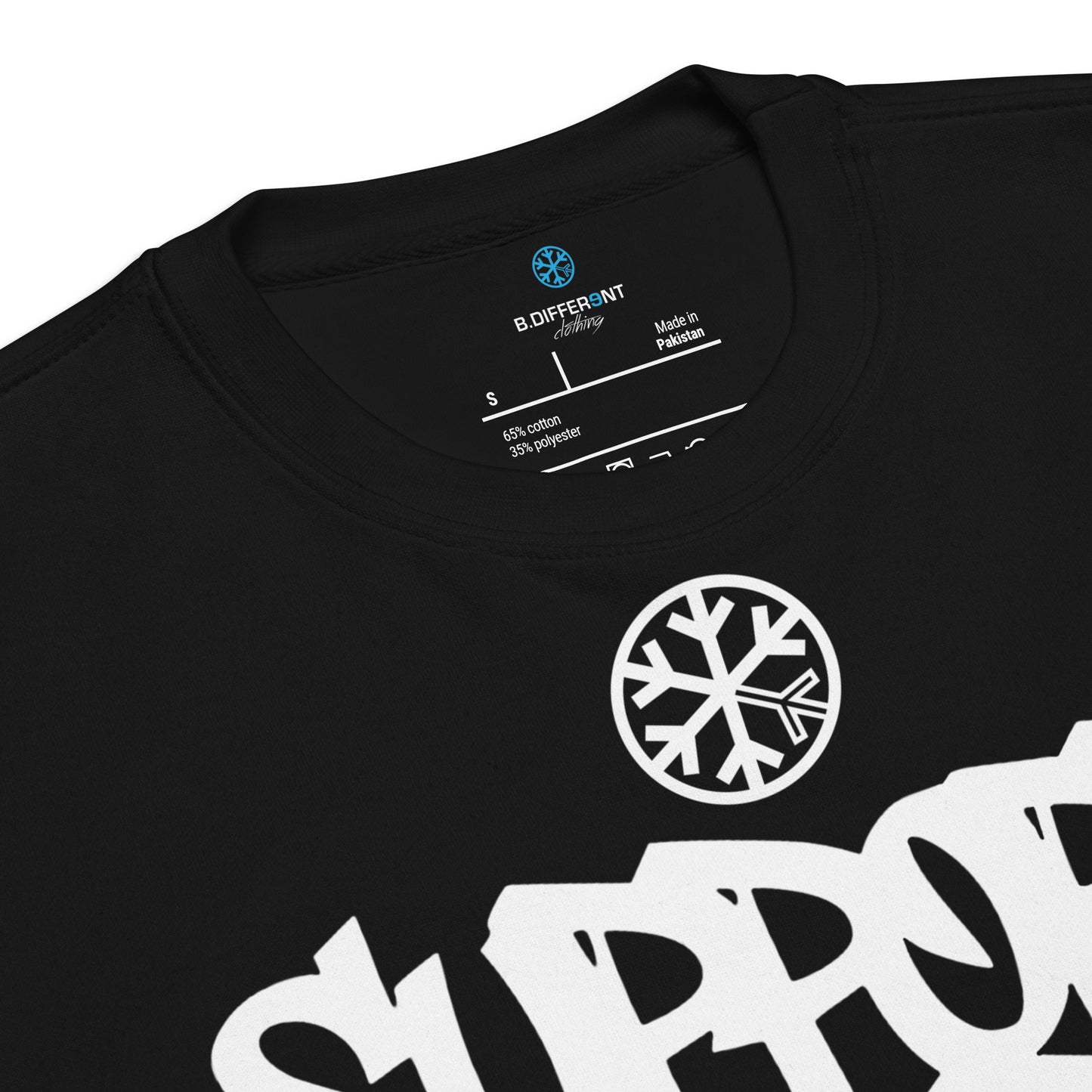 Black-Support Your Local Graffiti Artists Sweatshirt from B.Different Clothing, collar, graffiti-inspired streetwear