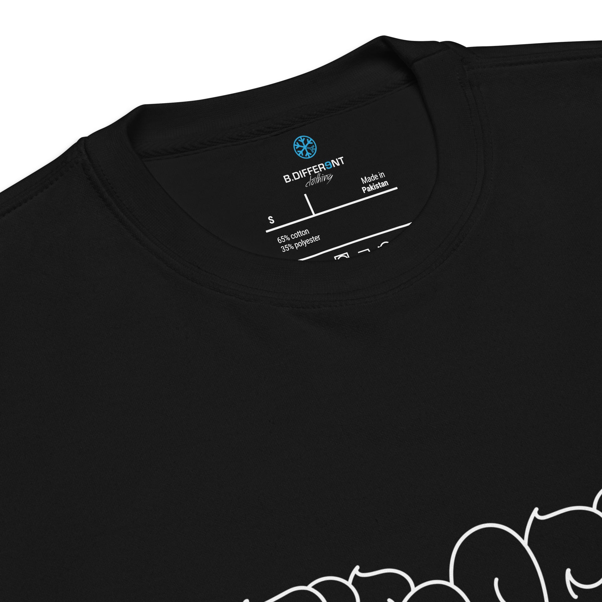 Black-Antisocial Graffiti Hollow Sweatshirt from B.Different Clothing, collar, graffiti-inspired streetwear